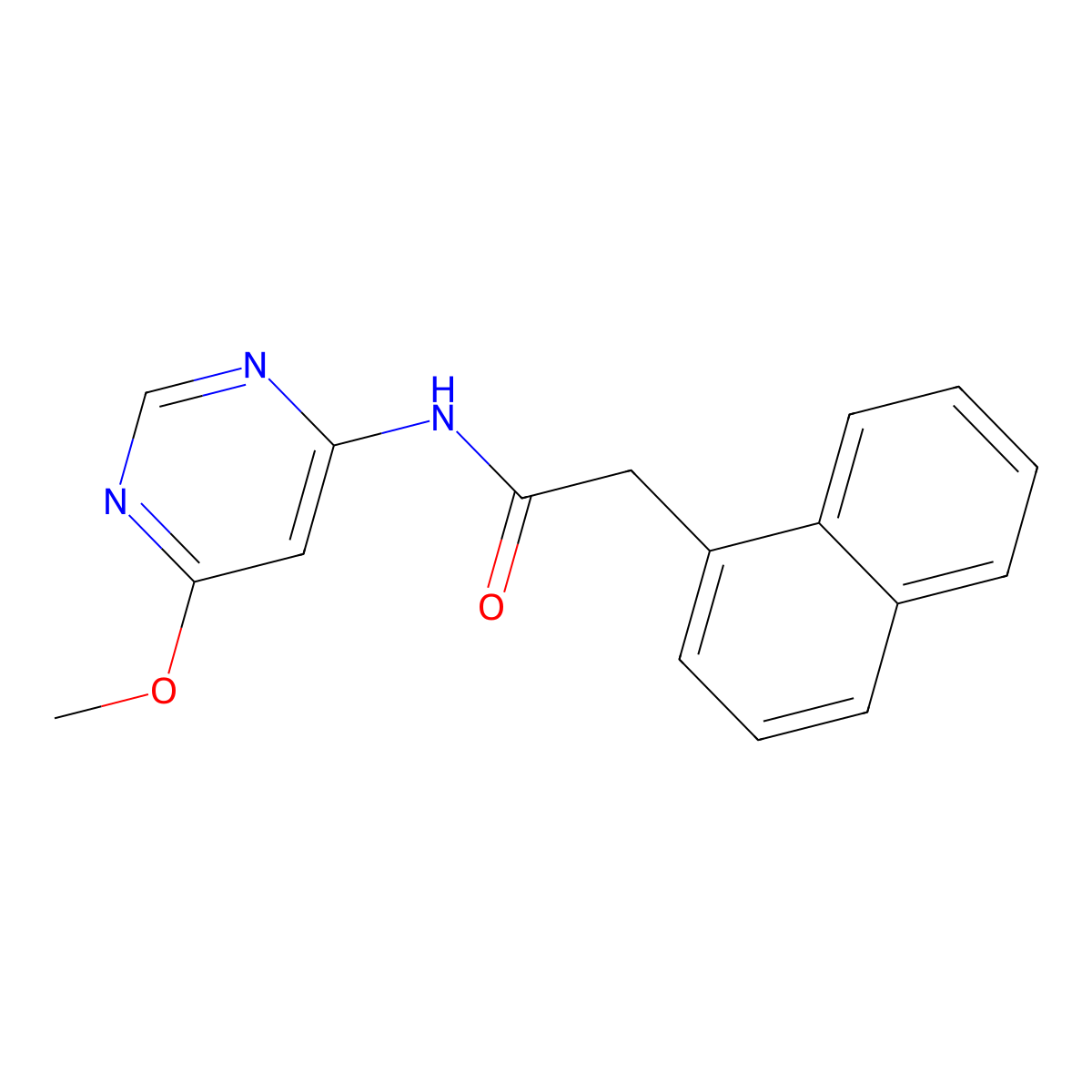 N-(6-methoxypyrimidin-4-yl)-2-(naphthalen-1-yl)acetamide molecular structure, CAS 1396857-44-5