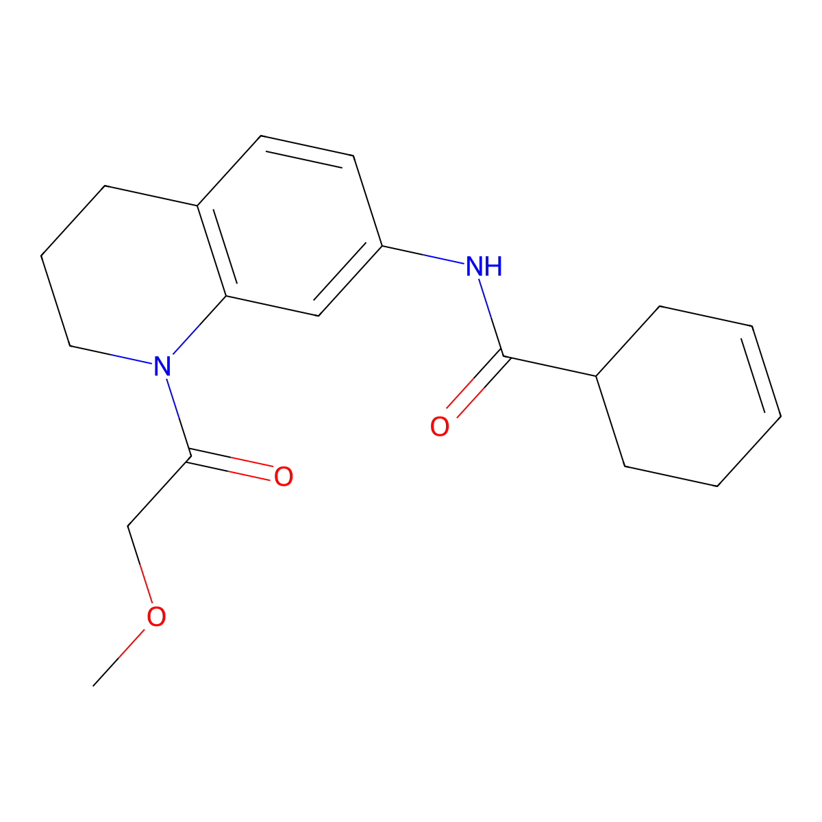 N-[1-(2-methoxyacetyl)-1,2,3,4-tetrahydroquinolin-7-yl]cyclohex-3-ene-1-carboxamide molecular structure, CAS 1396857-53-6