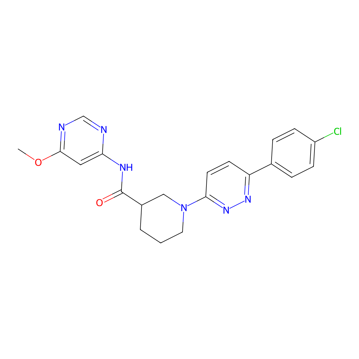 1-[6-(4-chlorophenyl)pyridazin-3-yl]-N-(6-methoxypyrimidin-4-yl)piperidine-3-carboxamide molecular structure, CAS 1396857-57-0