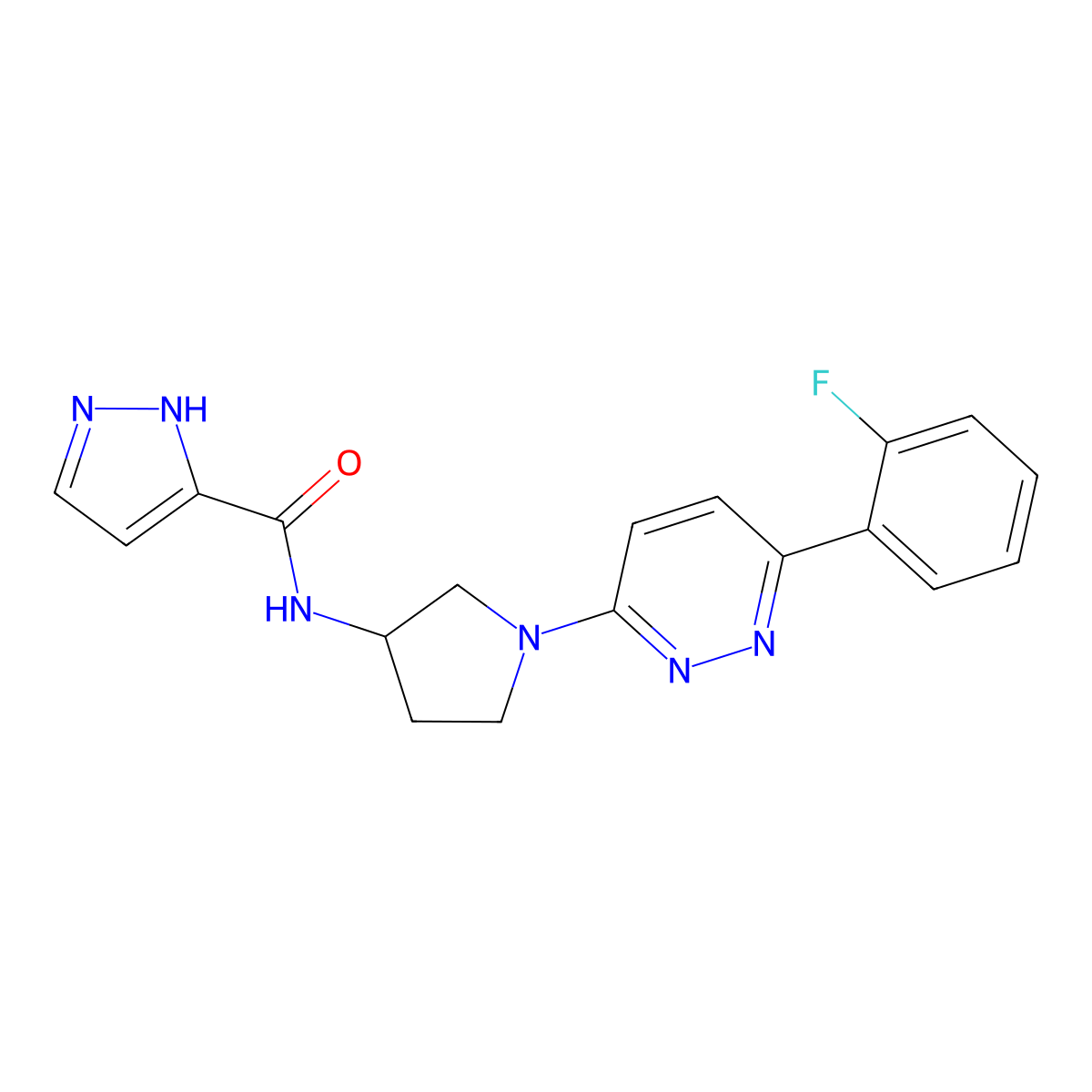 N-{1-[6-(2-fluorophenyl)pyridazin-3-yl]pyrrolidin-3-yl}-1H-pyrazole-3-carboxamide molecular structure, CAS 1396857-58-1