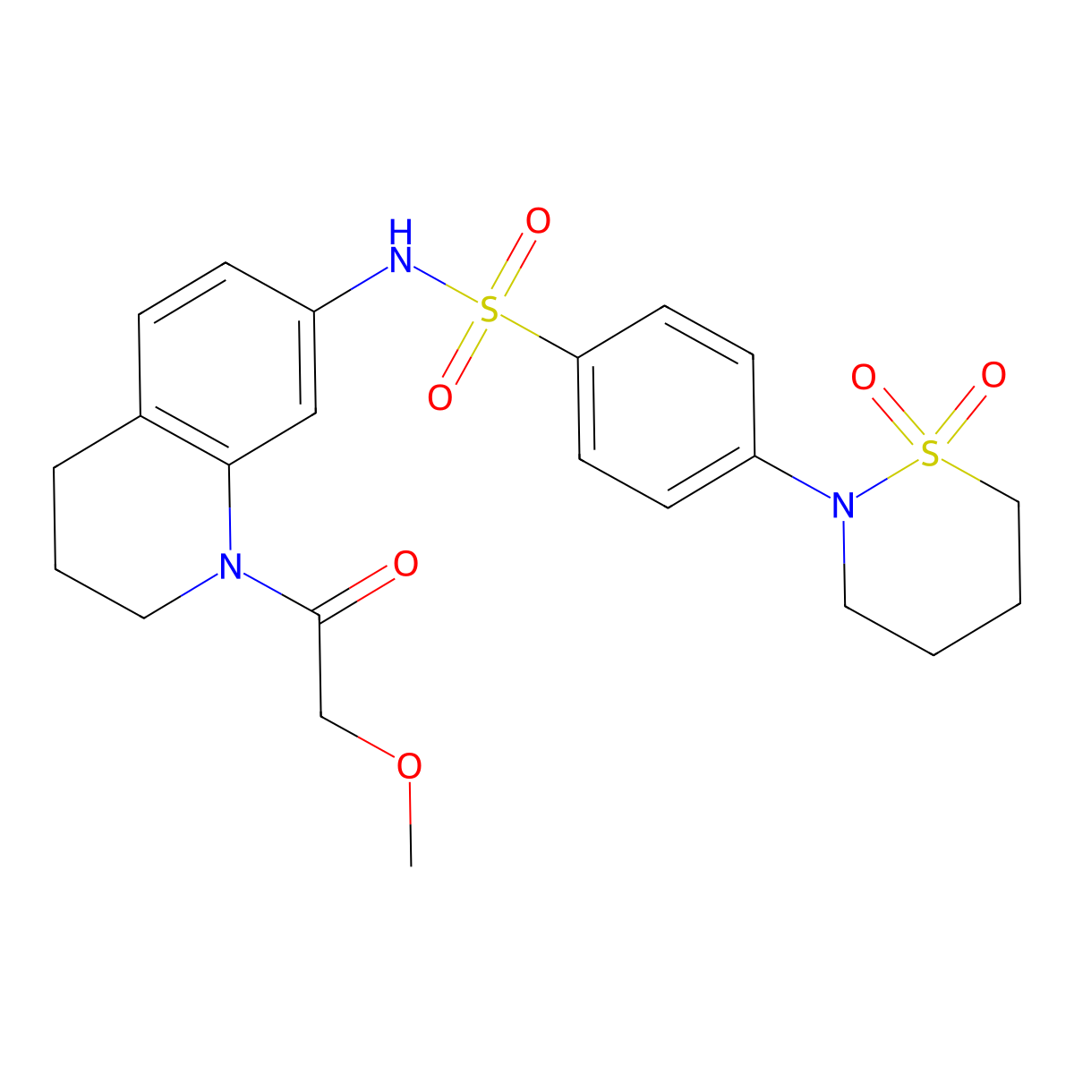 4-(1,1-dioxido-1,2-thiazinan-2-yl)-N-(1-(2-methoxyacetyl)-1,2,3,4-tetrahydroquinolin-7-yl)benzenesulfonamide molecular structure, CAS 1396857-59-2