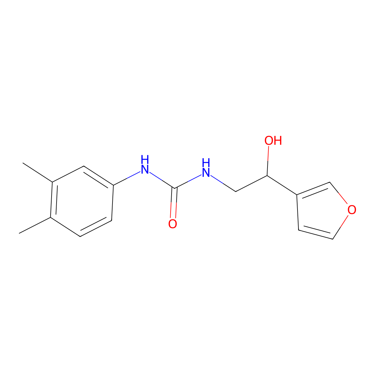 1-(3,4-Dimethylphenyl)-3-[2-(furan-3-yl)-2-hydroxyethyl]urea molecular structure, CAS 1396857-60-5