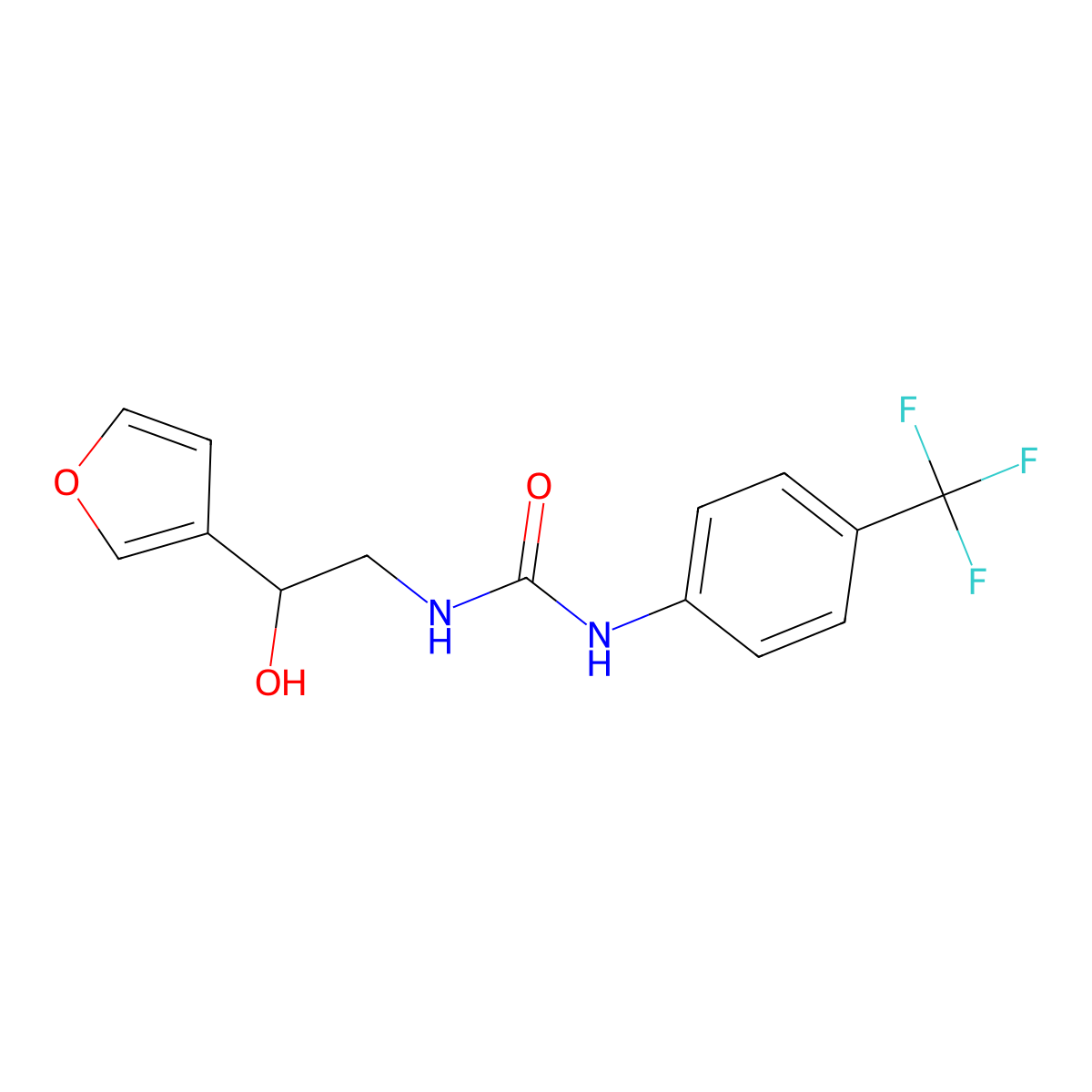 1-(2-(Furan-3-yl)-2-hydroxyethyl)-3-(4-(trifluoromethyl)phenyl)urea molecular structure, CAS 1396857-64-9