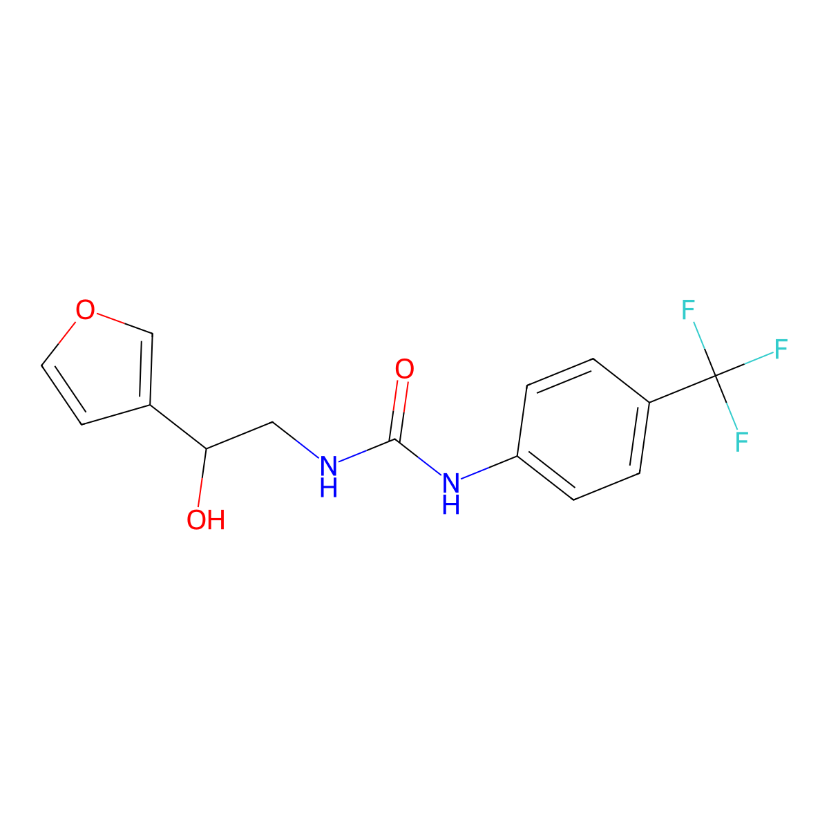 1-(2-(Furan-3-yl)-2-hydroxyethyl)-3-(4-(trifluoromethyl)phenyl)urea molecular structure, CAS 1396857-64-9