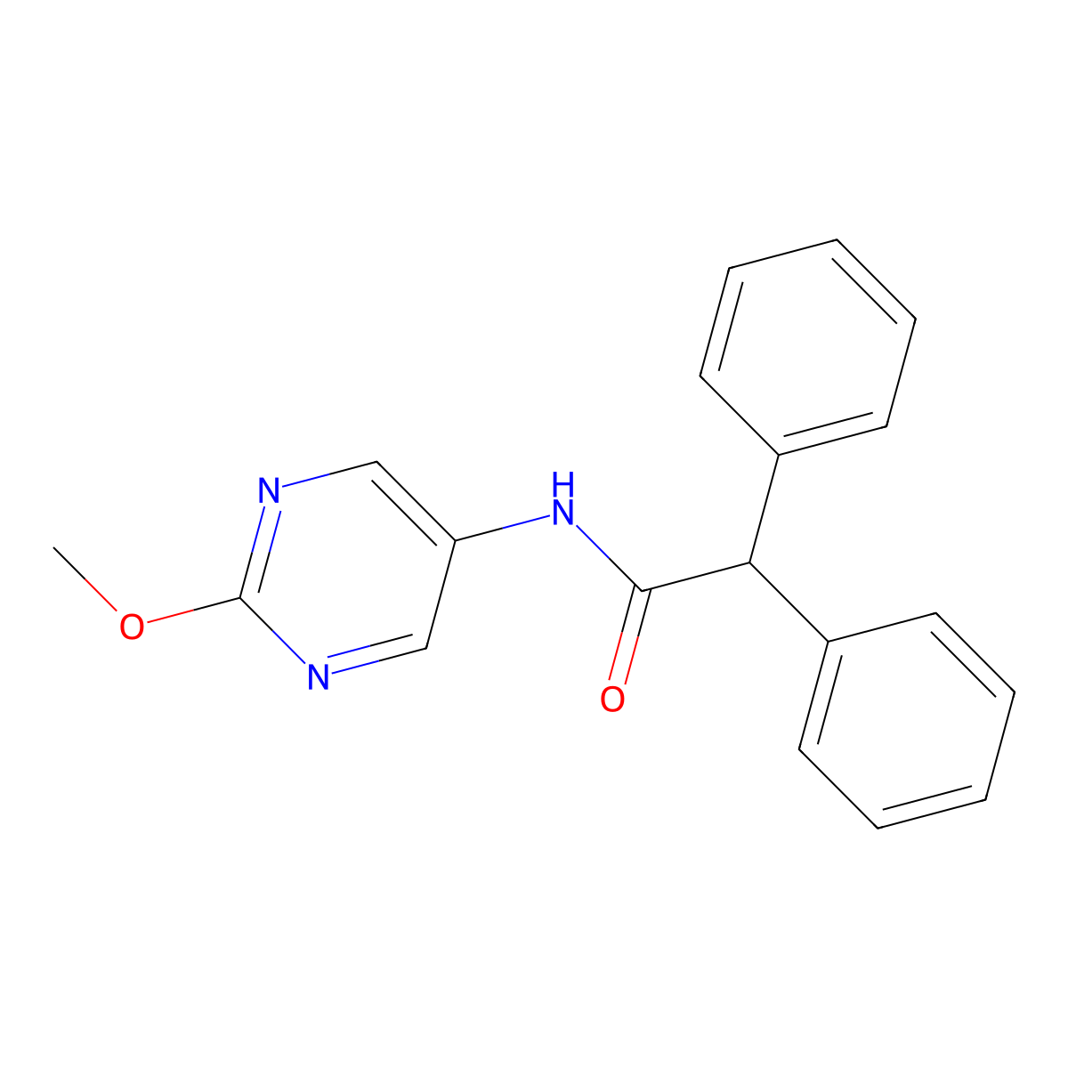 N-(2-methoxypyrimidin-5-yl)-2,2-diphenylacetamide molecular structure, CAS 1396857-77-4