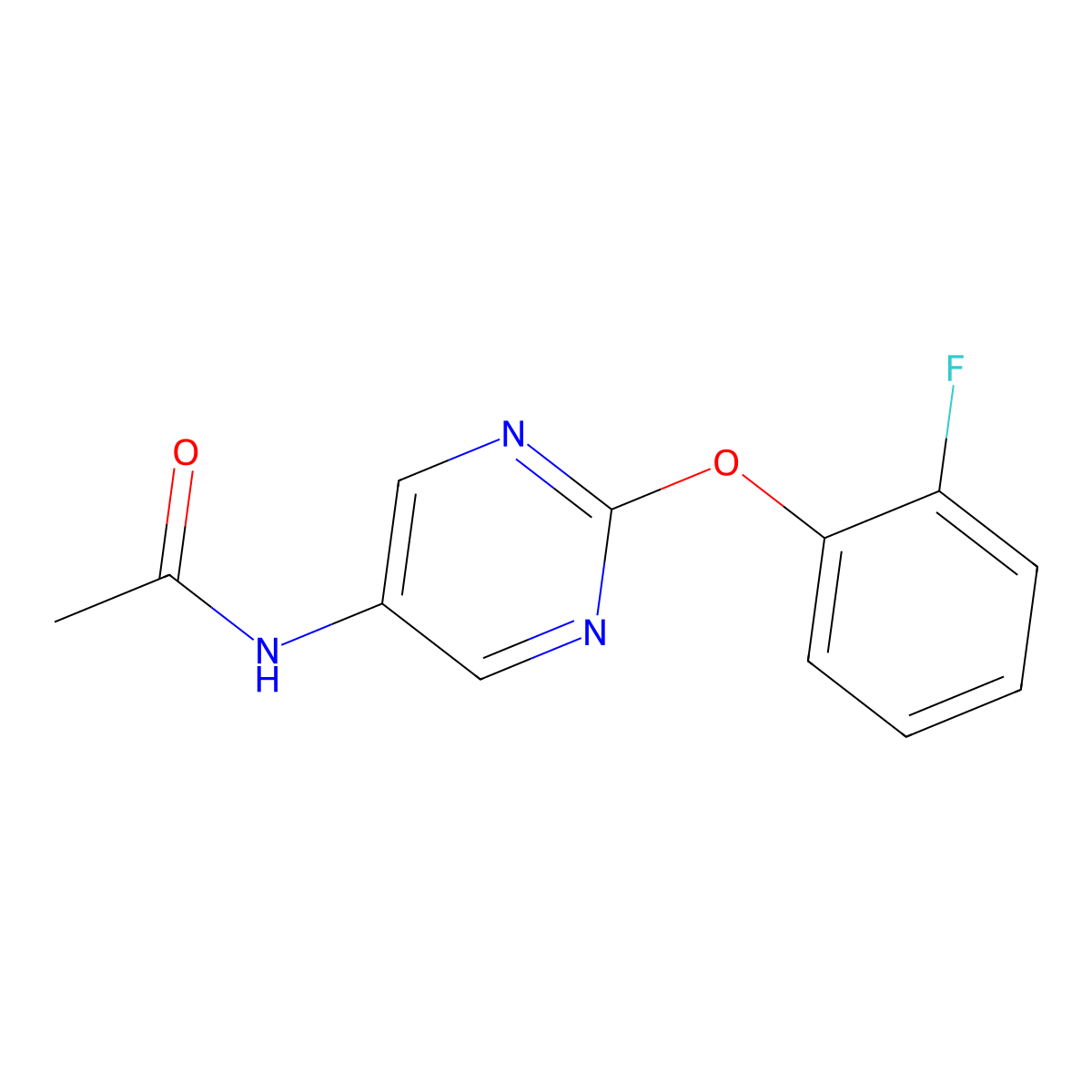 N-(2-(2-fluorophenoxy)pyrimidin-5-yl)acetamide molecular structure, CAS 1396857-85-4