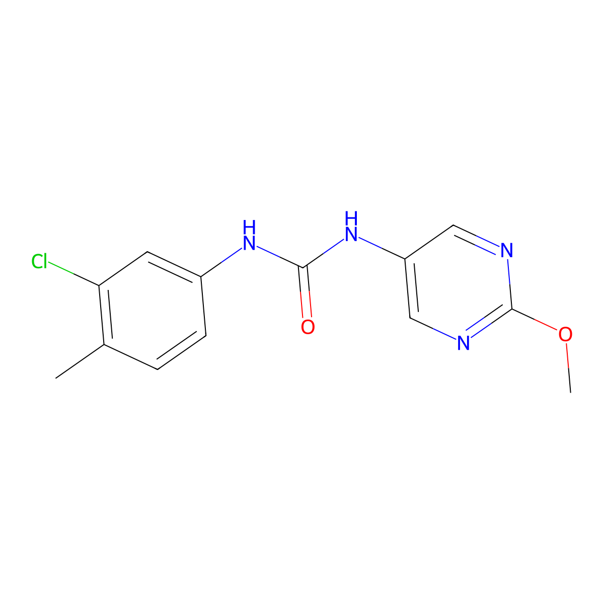 1-(3-Chloro-4-methylphenyl)-3-(2-methoxypyrimidin-5-yl)urea molecular structure, CAS 1396857-91-2