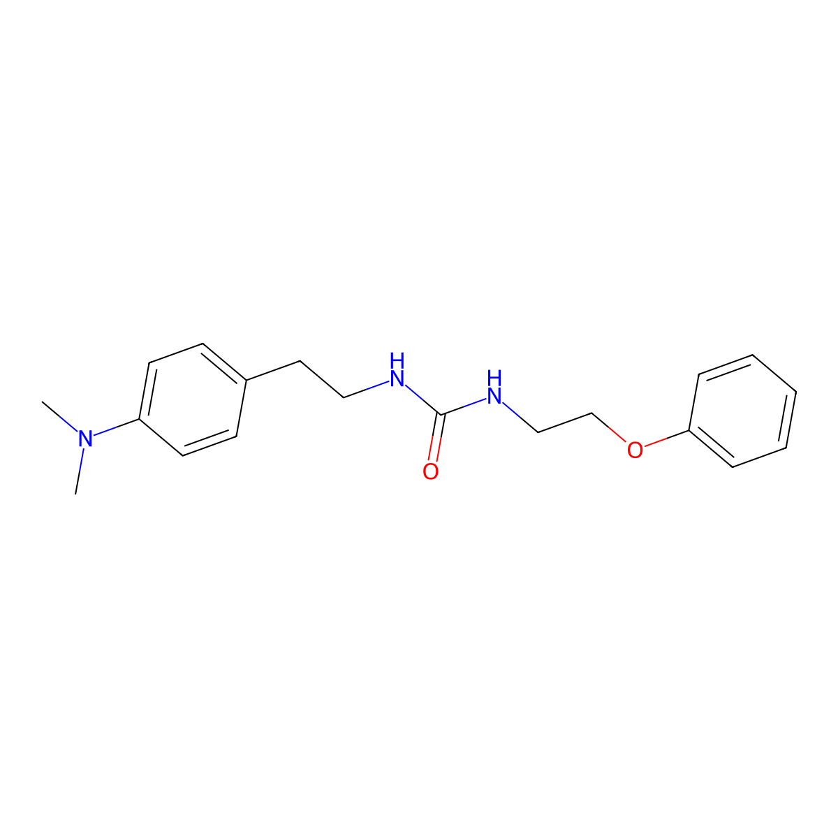 1-(4-(Dimethylamino)phenethyl)-3-(2-phenoxyethyl)urea molecular structure, CAS 1396857-93-4