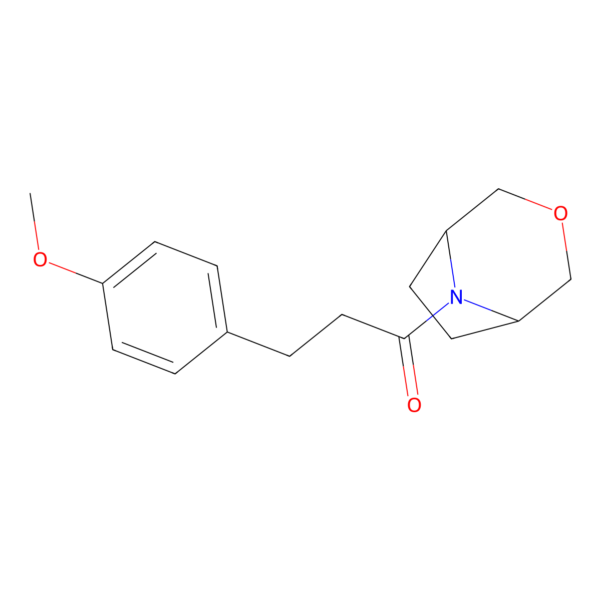 1-((1R,5S)-3-oxa-8-azabicyclo[3.2.1]octan-8-yl)-3-(4-methoxyphenyl)propan-1-one molecular structure, CAS 1396858-06-2