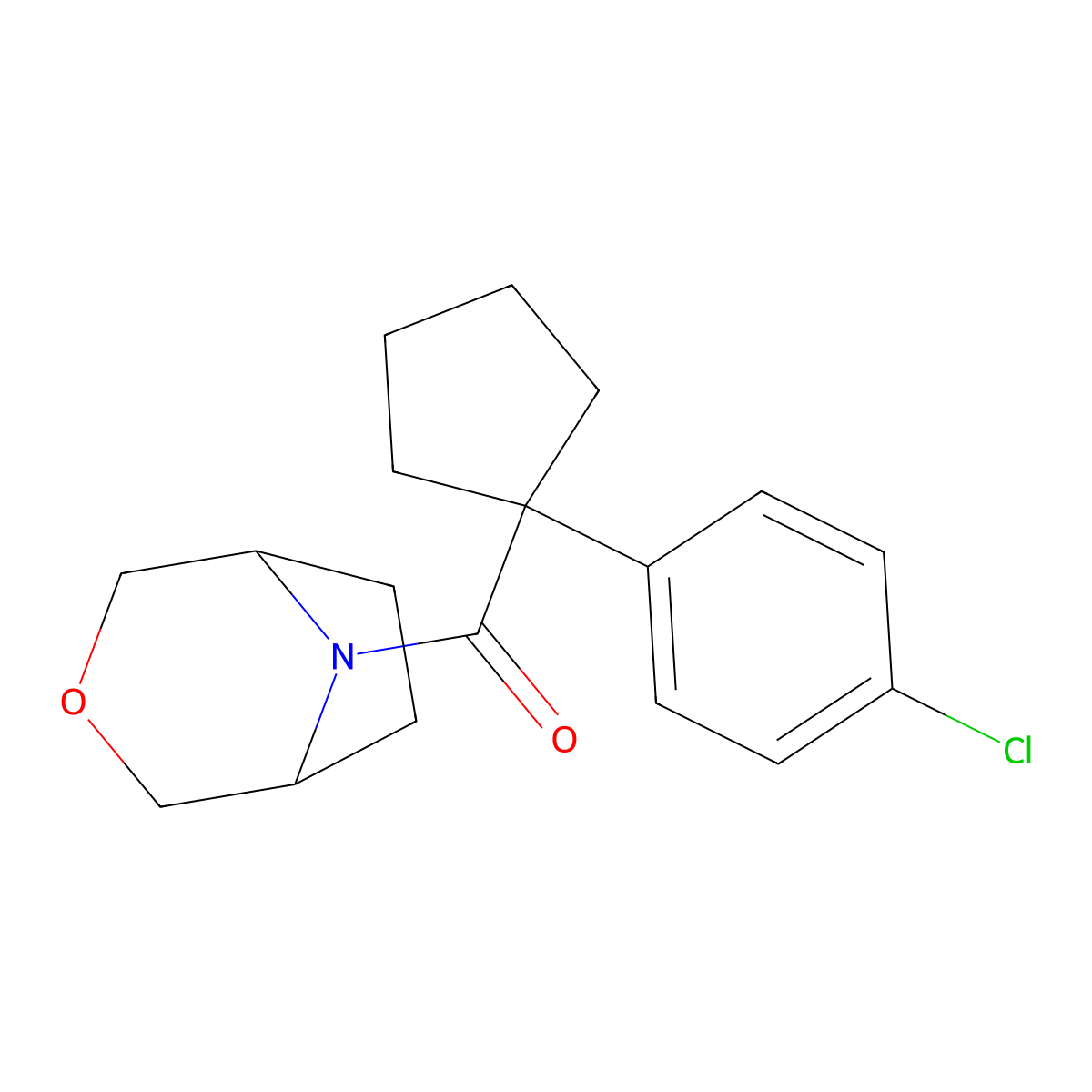 (1R,5S)-3-oxa-8-azabicyclo[3.2.1]octan-8-yl(1-(4-chlorophenyl)cyclopentyl)methanone molecular structure, CAS 1396858-09-5