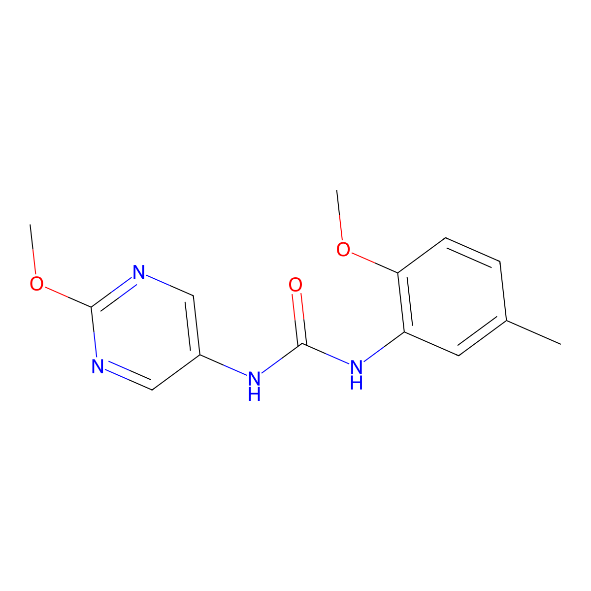 1-(2-Methoxy-5-methylphenyl)-3-(2-methoxypyrimidin-5-yl)urea molecular structure, CAS 1396858-12-0