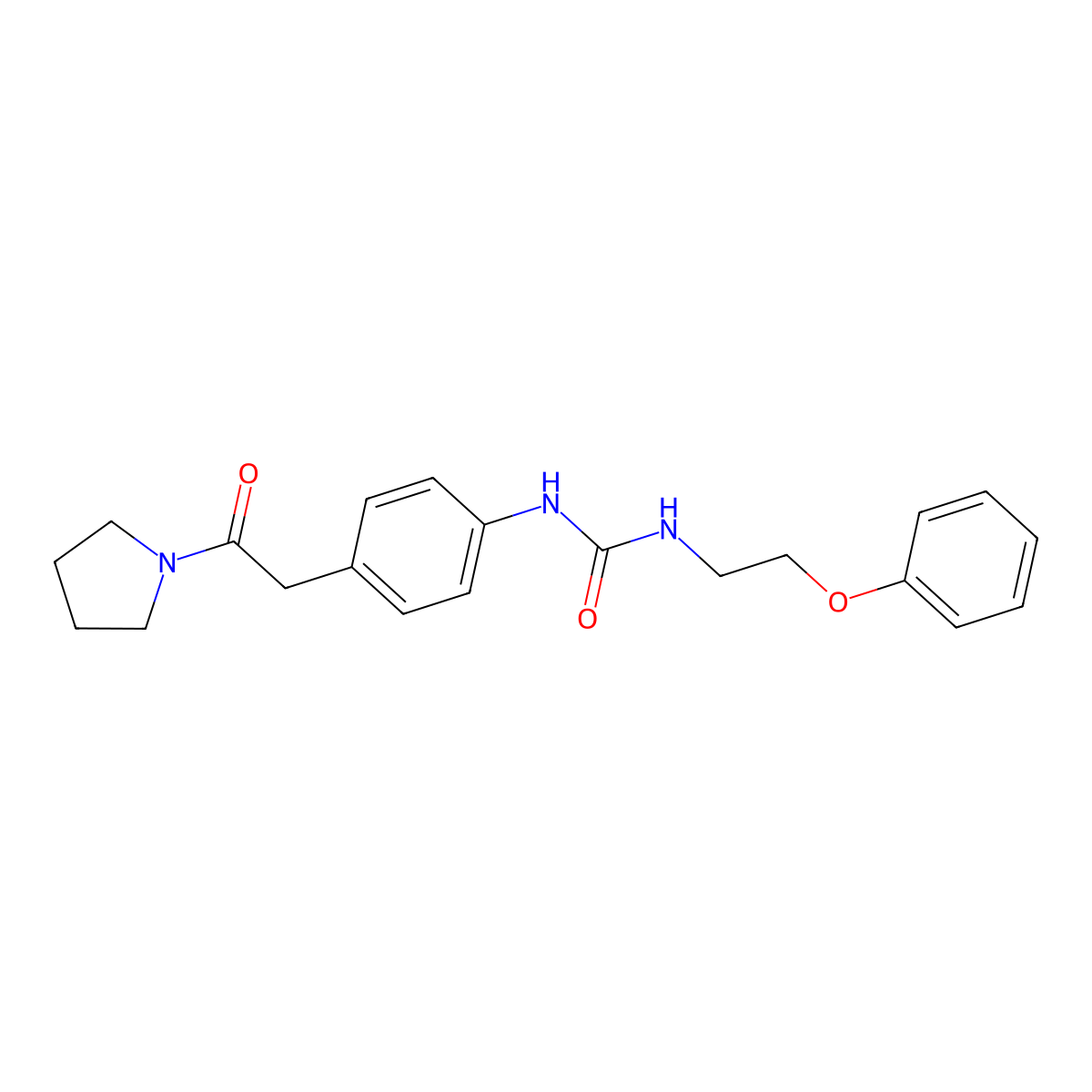 1-(4-(2-Oxo-2-(pyrrolidin-1-yl)ethyl)phenyl)-3-(2-phenoxyethyl)urea molecular structure, CAS 1396858-16-4