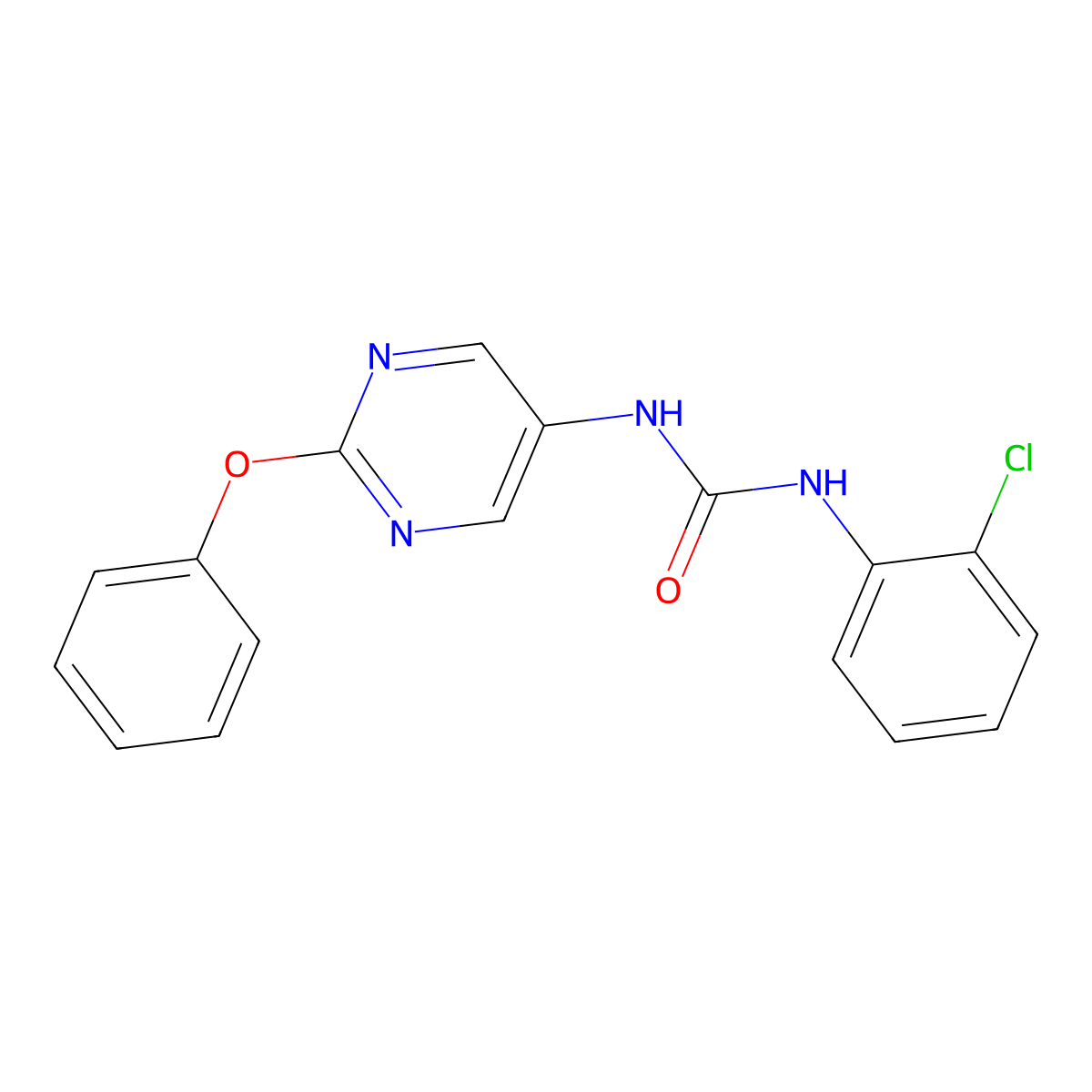1-(2-Chlorophenyl)-3-(2-phenoxypyrimidin-5-yl)urea molecular structure, CAS 1396858-20-0