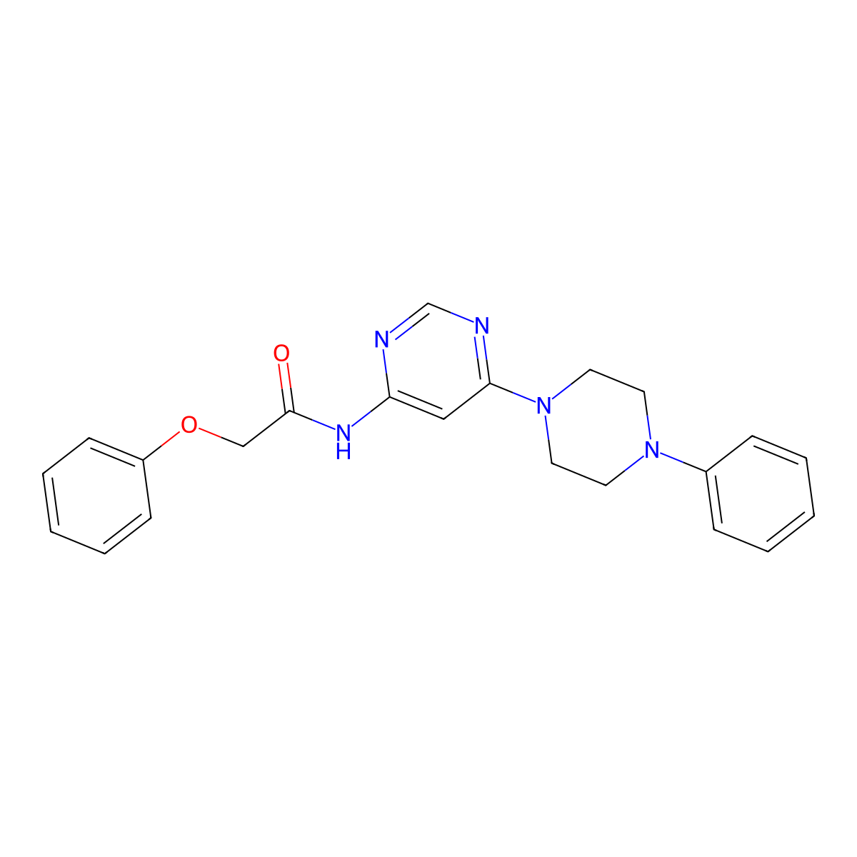 2-phenoxy-N-[6-(4-phenylpiperazin-1-yl)pyrimidin-4-yl]acetamide molecular structure, CAS 1396858-21-1