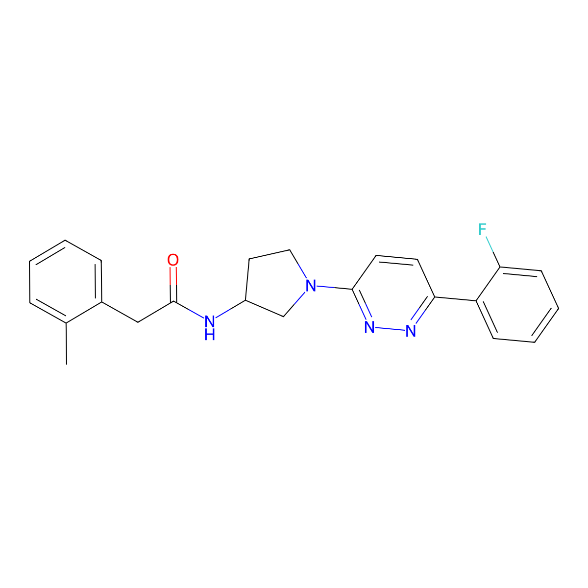N-{1-[6-(2-fluorophenyl)pyridazin-3-yl]pyrrolidin-3-yl}-2-(2-methylphenyl)acetamide molecular structure, CAS 1396858-33-5