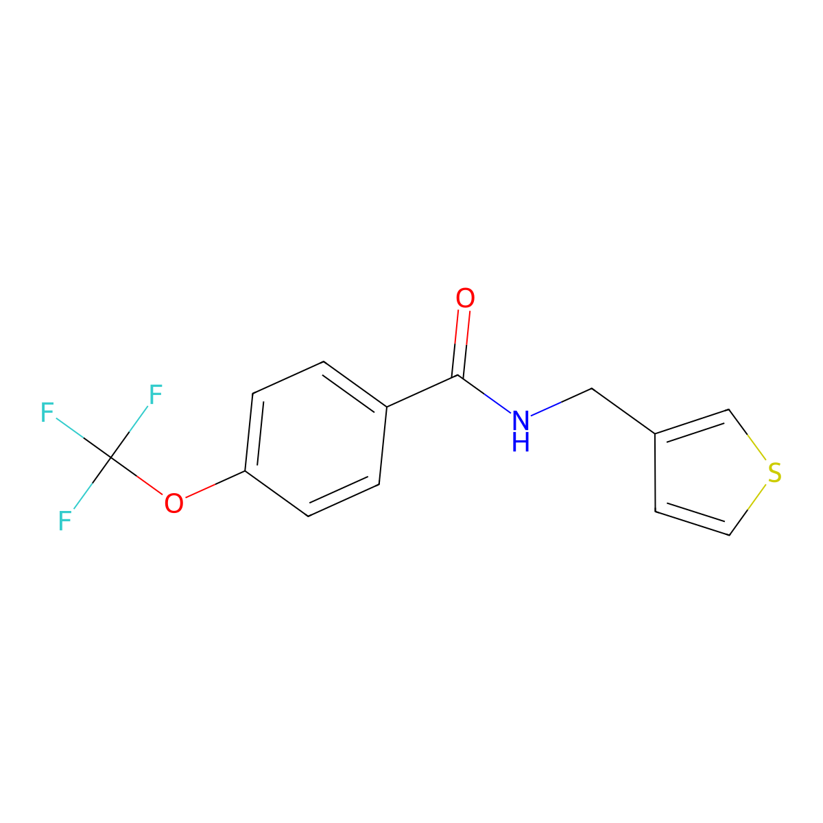 N-(thiophen-3-ylmethyl)-4-(trifluoromethoxy)benzamide molecular structure, CAS 1396858-36-8