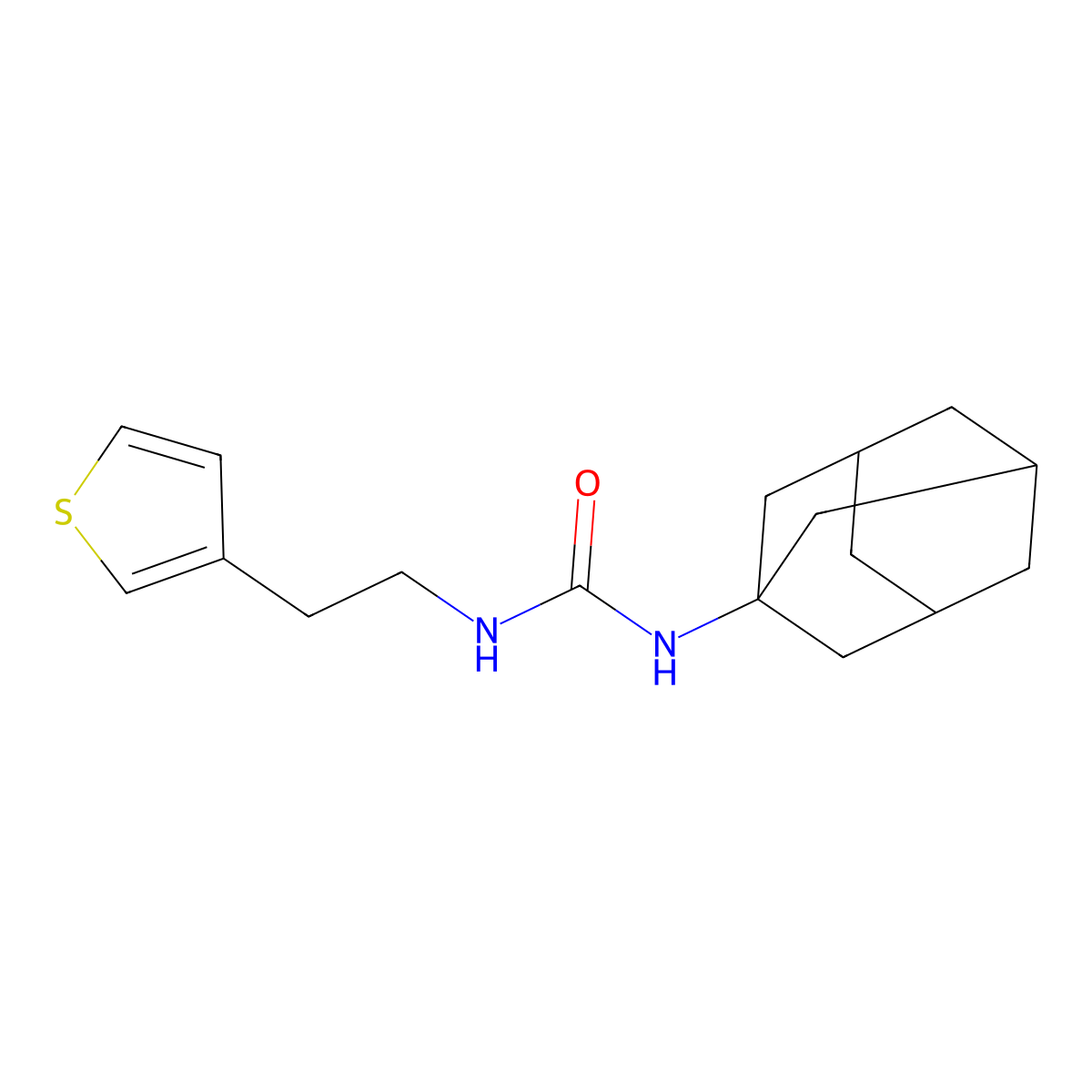 1-(Adamantan-1-yl)-3-[2-(thiophen-3-yl)ethyl]urea molecular structure, CAS 1396858-42-6