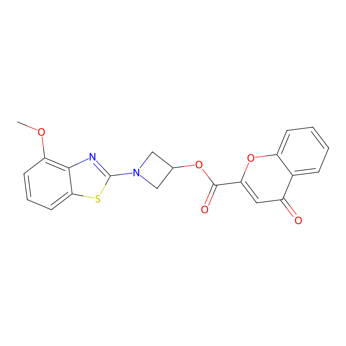 1-(4-methoxybenzo[d]thiazol-2-yl)azetidin-3-yl 4-oxo-4H-chromene-2-carboxylate molecular structure, CAS 1396858-43-7
