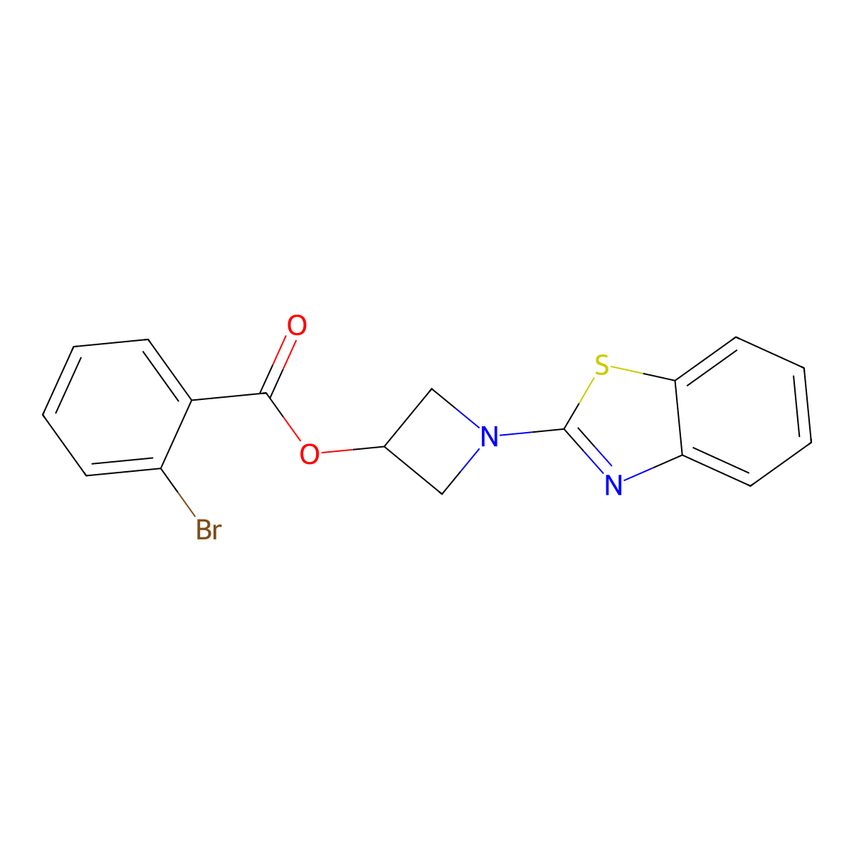 1-(Benzo[d]thiazol-2-yl)azetidin-3-yl 2-bromobenzoate molecular structure, CAS 1396858-59-5