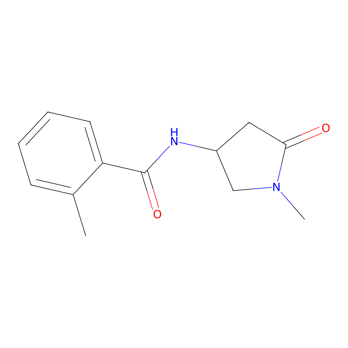 2-methyl-N-(1-methyl-5-oxopyrrolidin-3-yl)benzamide molecular structure, CAS 1396858-77-7