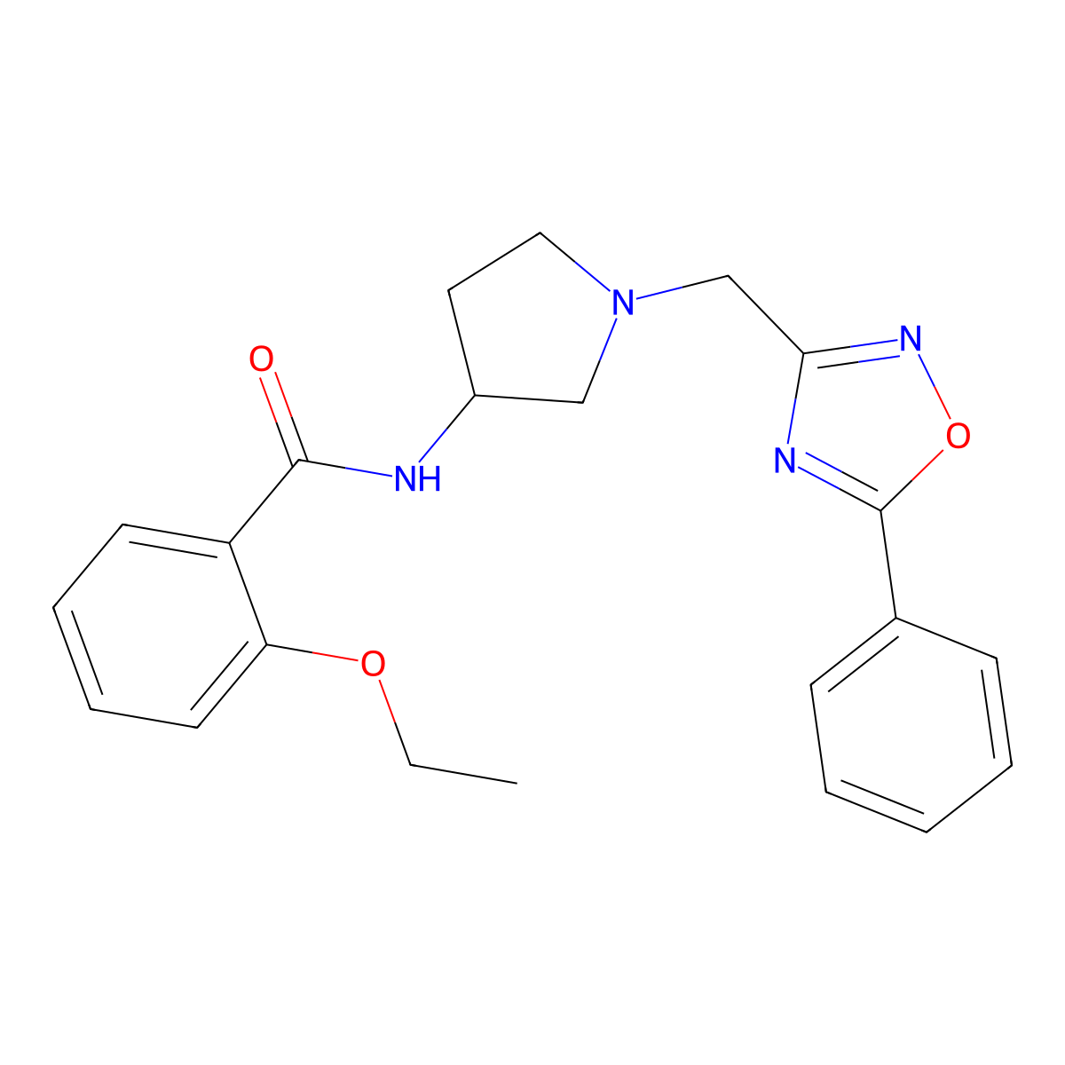 2-ethoxy-N-(1-((5-phenyl-1,2,4-oxadiazol-3-yl)methyl)pyrrolidin-3-yl)benzamide molecular structure, CAS 1396858-91-5