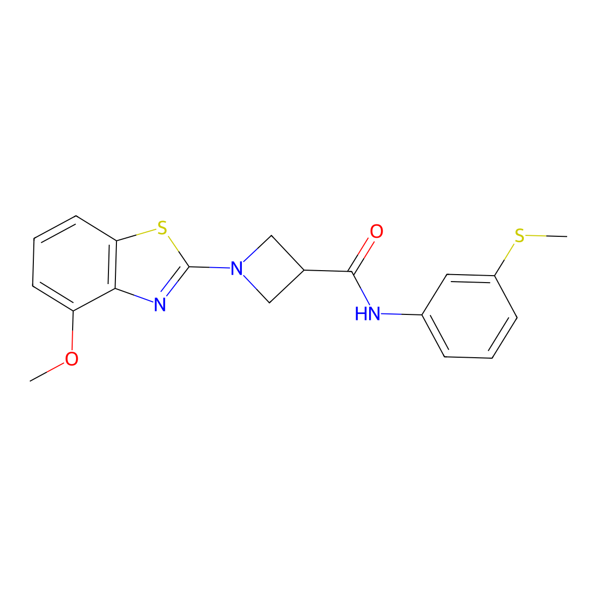 1-(4-methoxybenzo[d]thiazol-2-yl)-N-(3-(methylthio)phenyl)azetidine-3-carboxamide molecular structure, CAS 1396858-93-7
