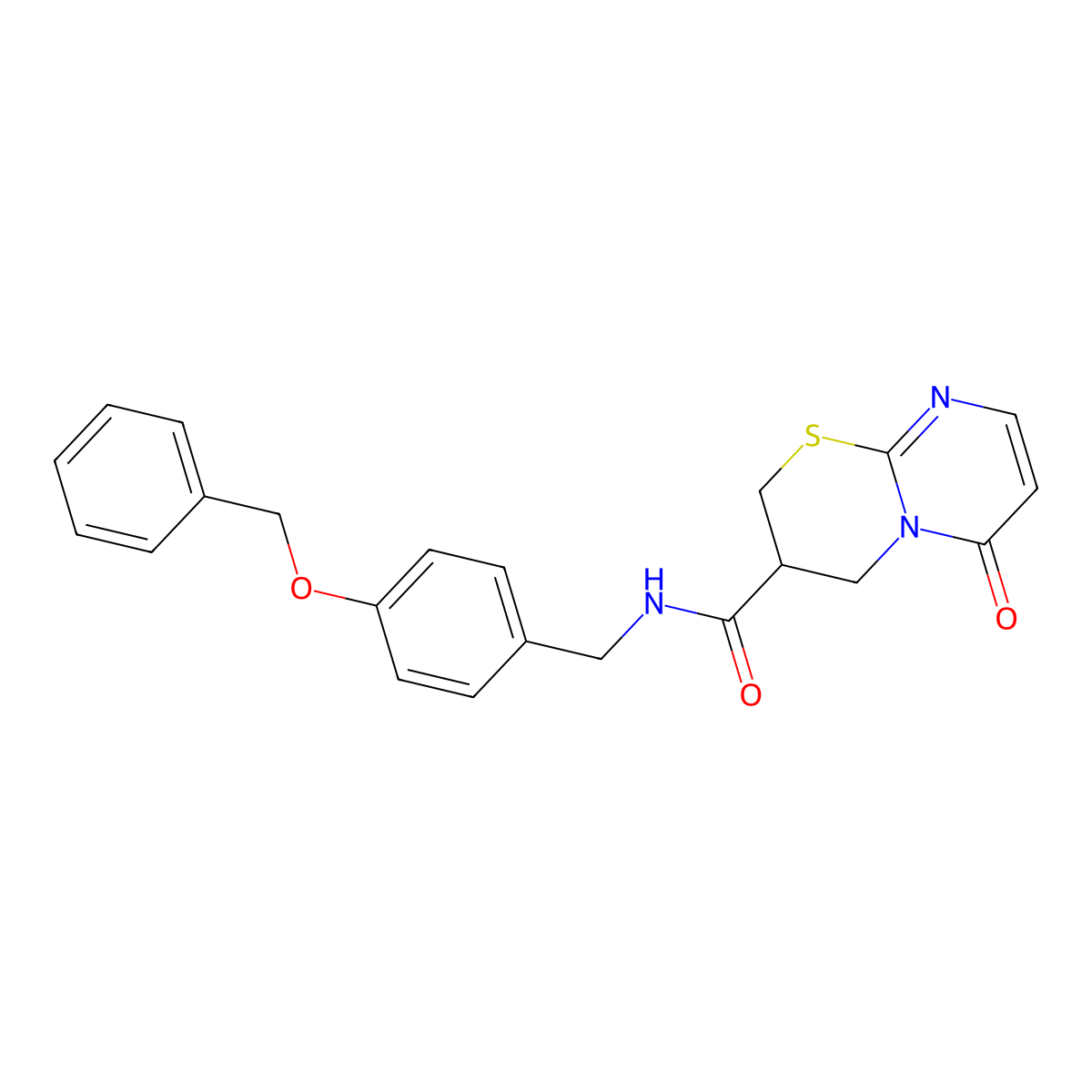 N-(4-(benzyloxy)benzyl)-6-oxo-2,3,4,6-tetrahydropyrimido[2,1-b][1,3]thiazine-3-carboxamide molecular structure, CAS 1396858-95-9