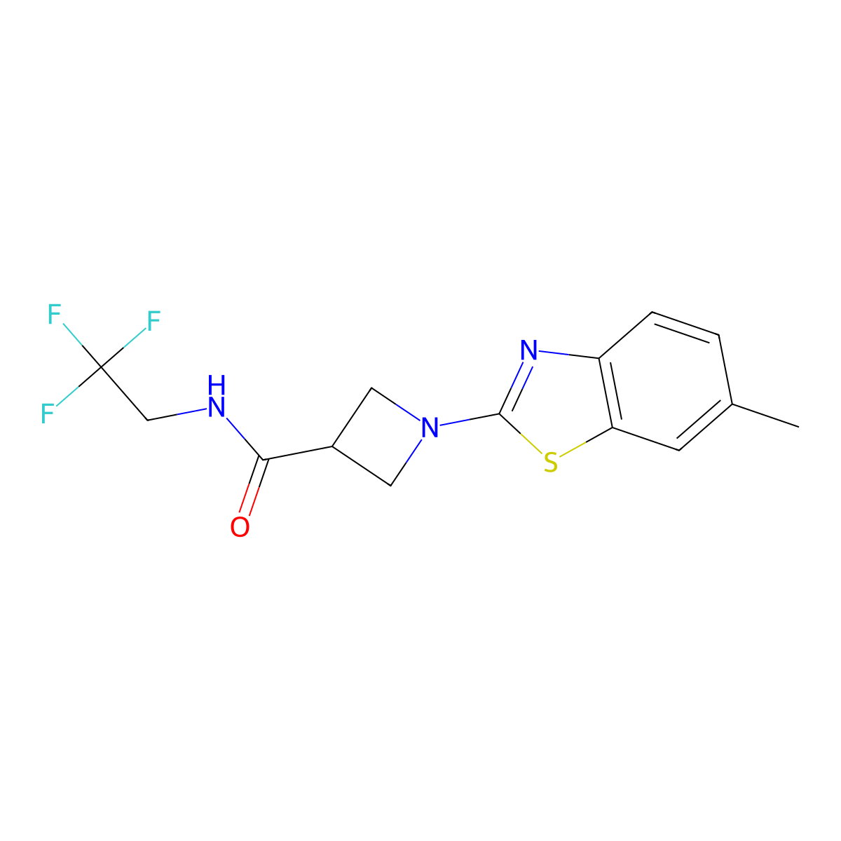 1-(6-methylbenzo[d]thiazol-2-yl)-N-(2,2,2-trifluoroethyl)azetidine-3-carboxamide molecular structure, CAS 1396858-99-3