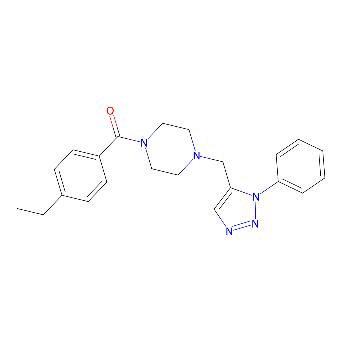 1-(4-ethylbenzoyl)-4-[(1-phenyl-1H-1,2,3-triazol-5-yl)methyl]piperazine molecular structure, CAS 1396859-09-8