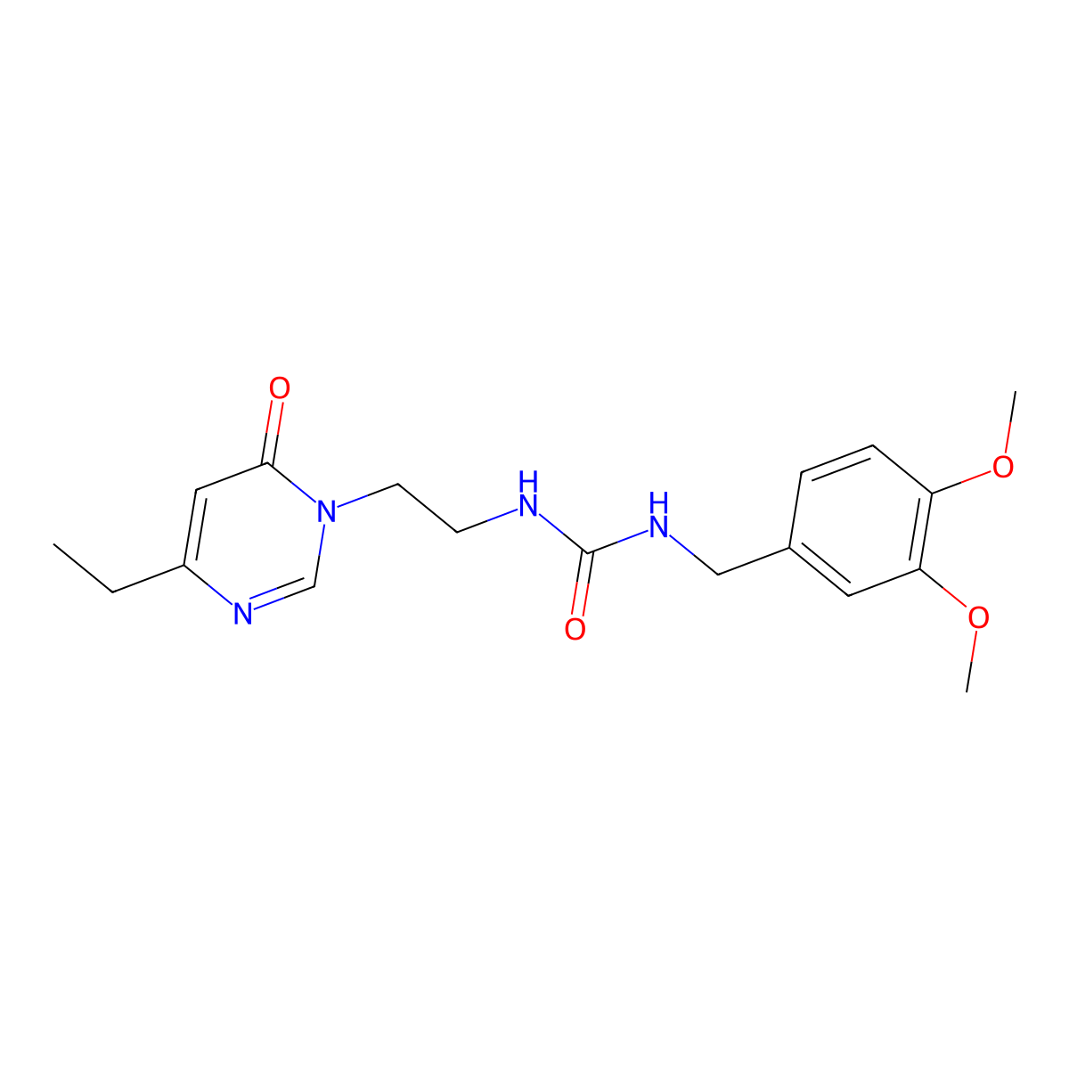1-[(3,4-Dimethoxyphenyl)methyl]-3-[2-(4-ethyl-6-oxo-1,6-dihydropyrimidin-1-yl)ethyl]urea molecular structure, CAS 1396859-10-1