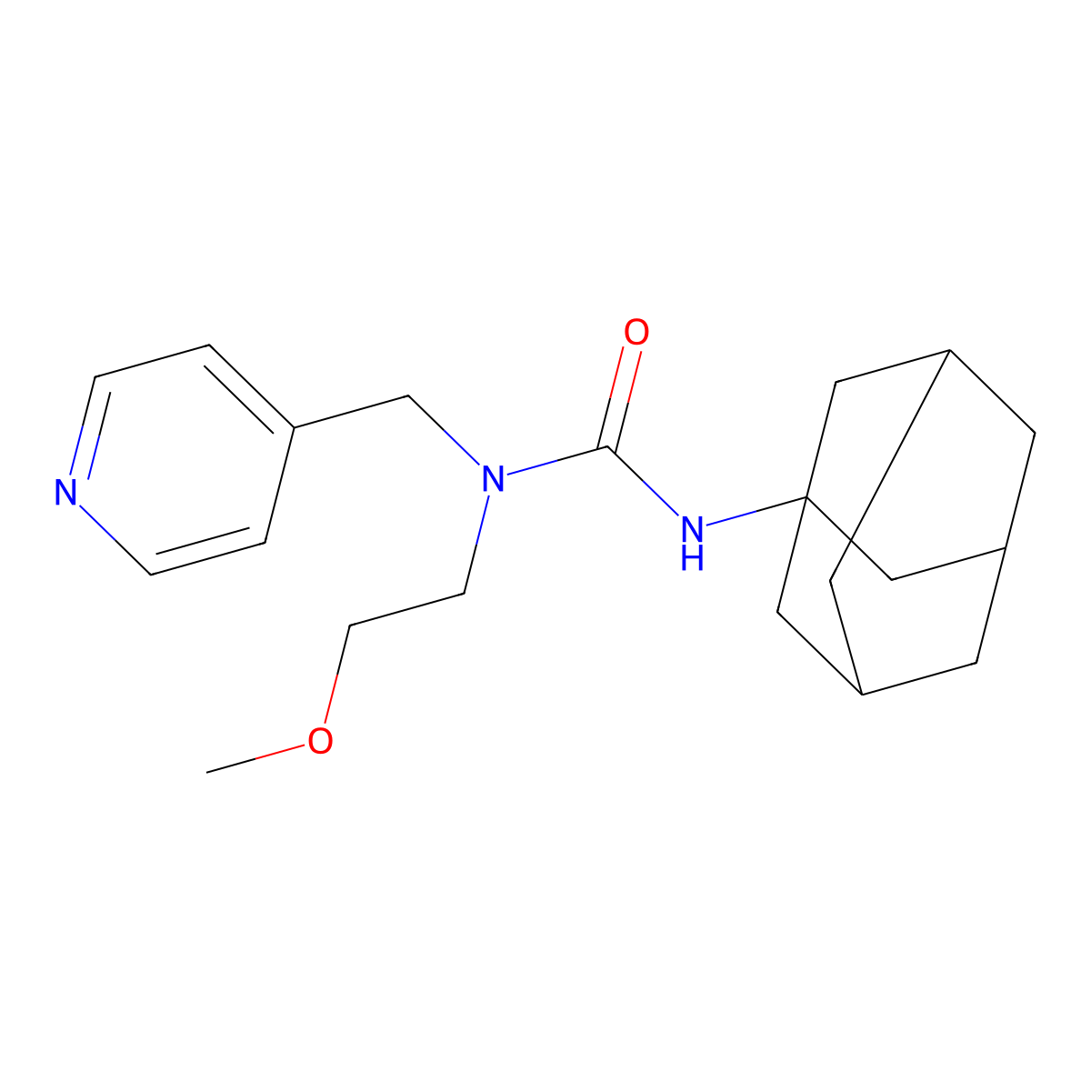 3-(Adamantan-1-yl)-1-(2-methoxyethyl)-1-[(pyridin-4-yl)methyl]urea molecular structure, CAS 1396859-19-0