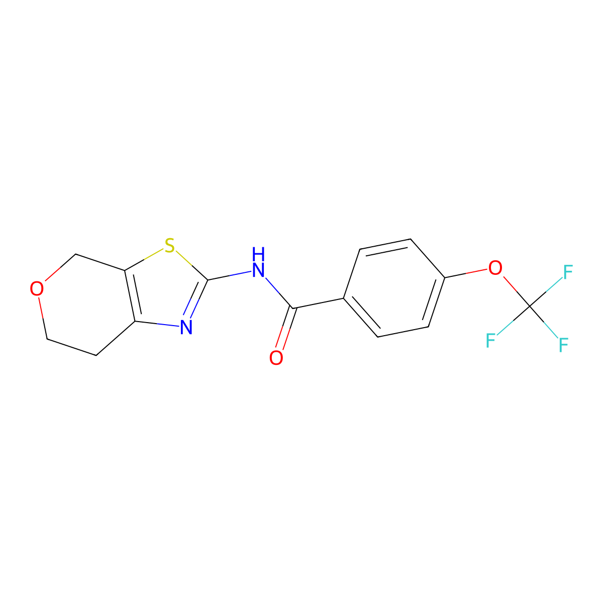 N-(6,7-dihydro-4H-pyrano[4,3-d]thiazol-2-yl)-4-(trifluoromethoxy)benzamide molecular structure, CAS 1396859-26-9