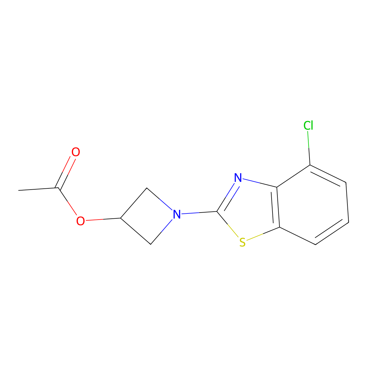 1-(4-Chlorobenzo[d]thiazol-2-yl)azetidin-3-yl acetate molecular structure, CAS 1396859-33-8