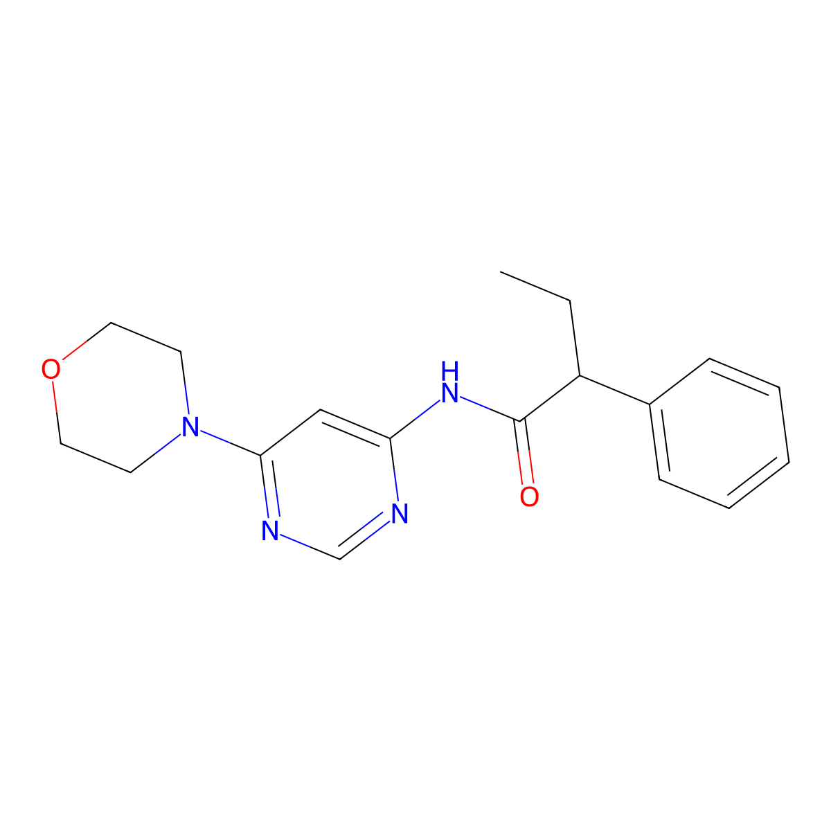 N-(6-morpholinopyrimidin-4-yl)-2-phenylbutanamide molecular structure, CAS 1396859-35-0