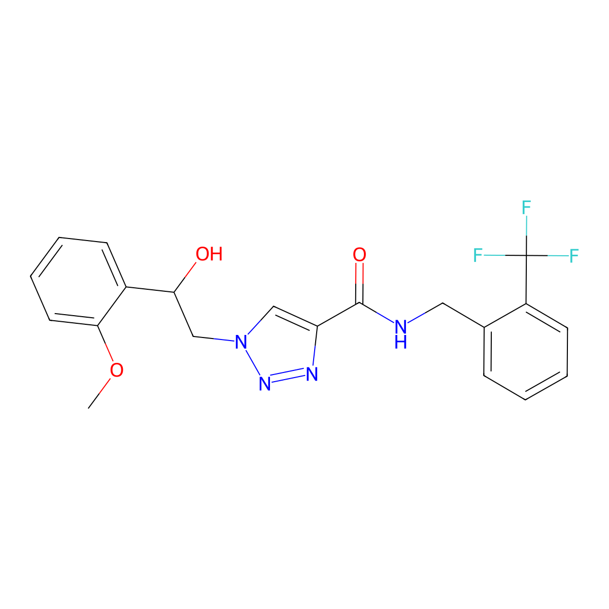 1-[2-hydroxy-2-(2-methoxyphenyl)ethyl]-N-[2-(trifluoromethyl)benzyl]-1H-1,2,3-triazole-4-carboxamide molecular structure, CAS 1396859-43-0