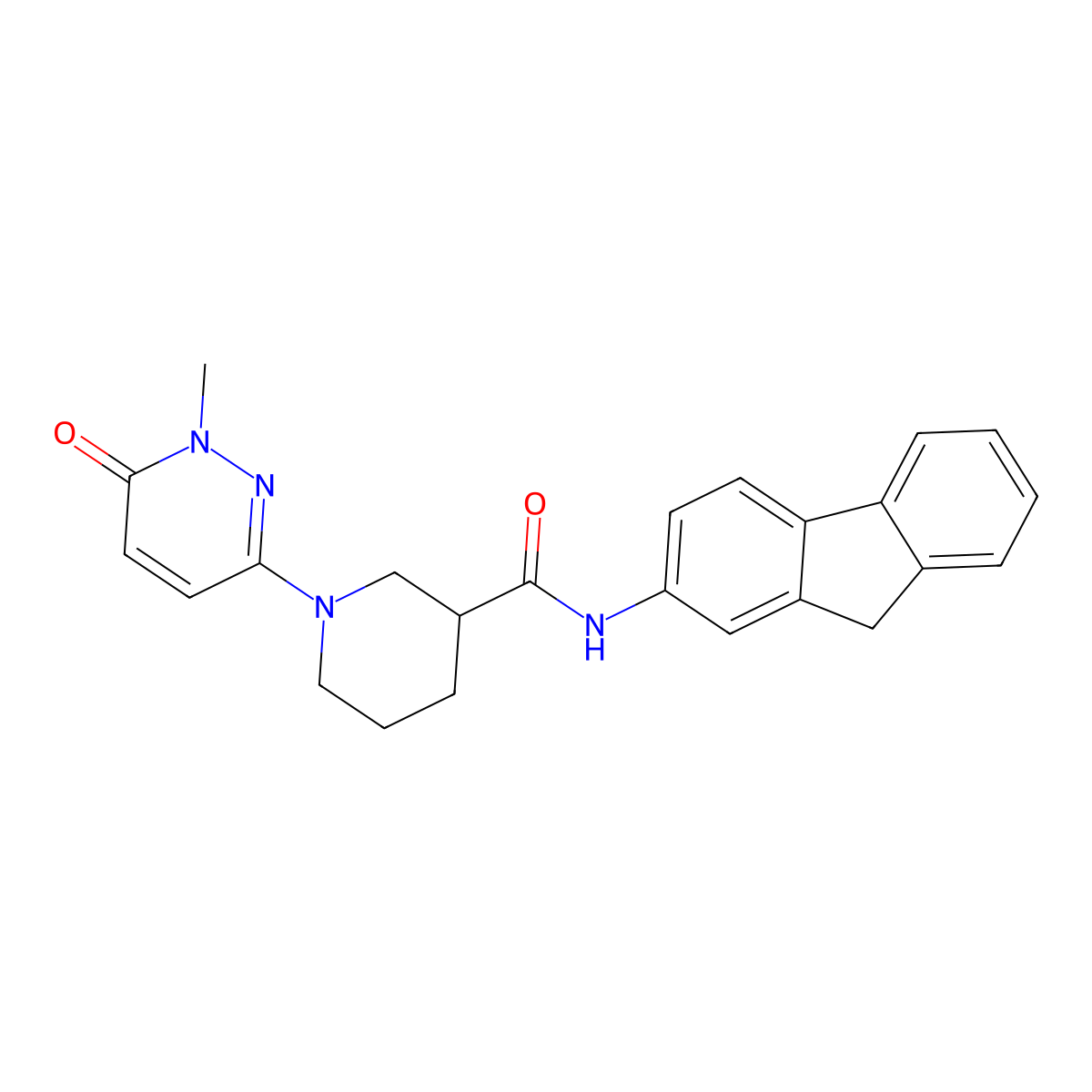 N-(9H-fluoren-2-yl)-1-(1-methyl-6-oxo-1,6-dihydropyridazin-3-yl)piperidine-3-carboxamide molecular structure, CAS 1396859-54-3