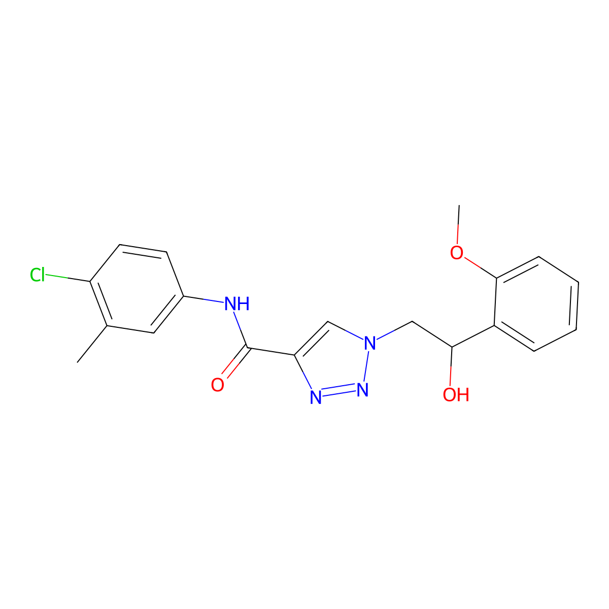 N-(4-chloro-3-methylphenyl)-1-[2-hydroxy-2-(2-methoxyphenyl)ethyl]-1H-1,2,3-triazole-4-carboxamide molecular structure, CAS 1396859-55-4