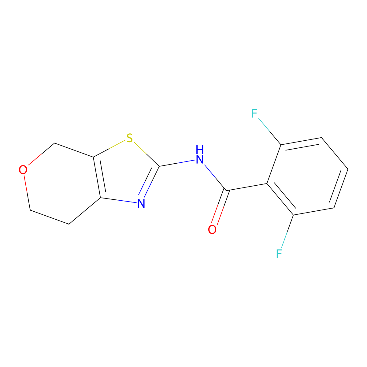 N-(6,7-dihydro-4H-pyrano[4,3-d]thiazol-2-yl)-2,6-difluorobenzamide molecular structure, CAS 1396859-57-6