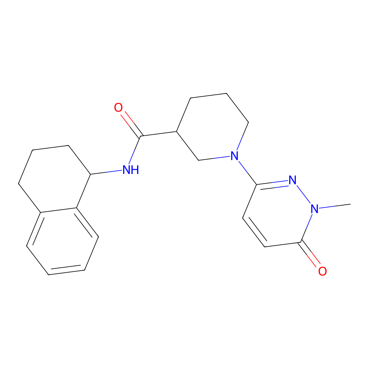 1-(1-methyl-6-oxo-1,6-dihydropyridazin-3-yl)-N-(1,2,3,4-tetrahydronaphthalen-1-yl)piperidine-3-carboxamide molecular structure, CAS 1396859-62-3
