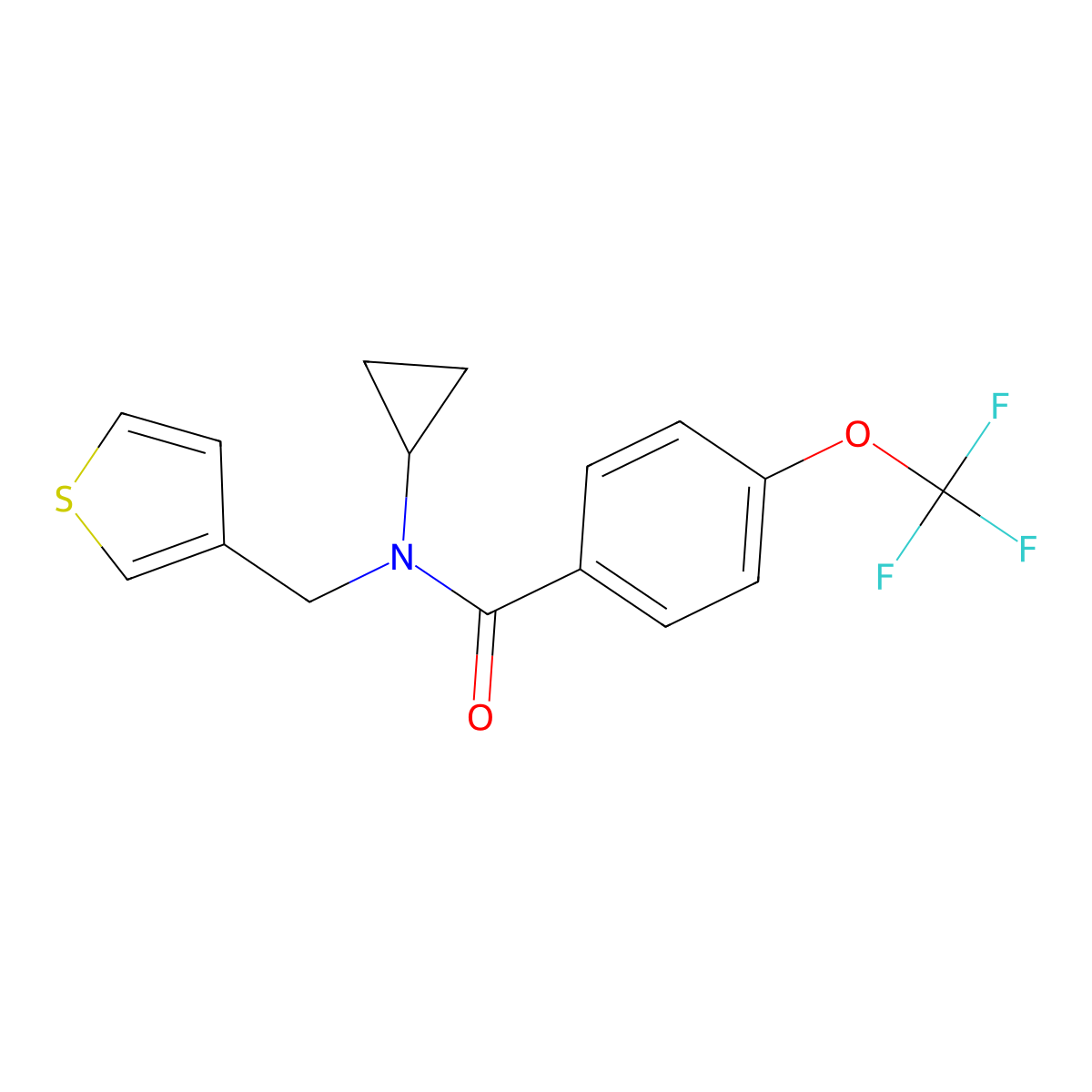N-cyclopropyl-N-(thiophen-3-ylmethyl)-4-(trifluoromethoxy)benzamide molecular structure, CAS 1396859-64-5