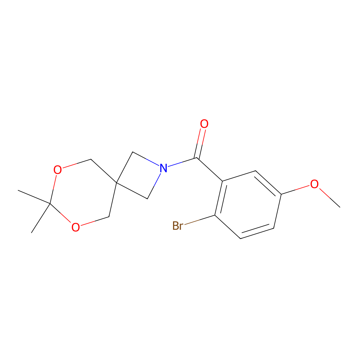 (2-Bromo-5-methoxyphenyl)(7,7-dimethyl-6,8-dioxa-2-azaspiro[3.5]nonan-2-yl)methanone molecular structure, CAS 1396859-77-0