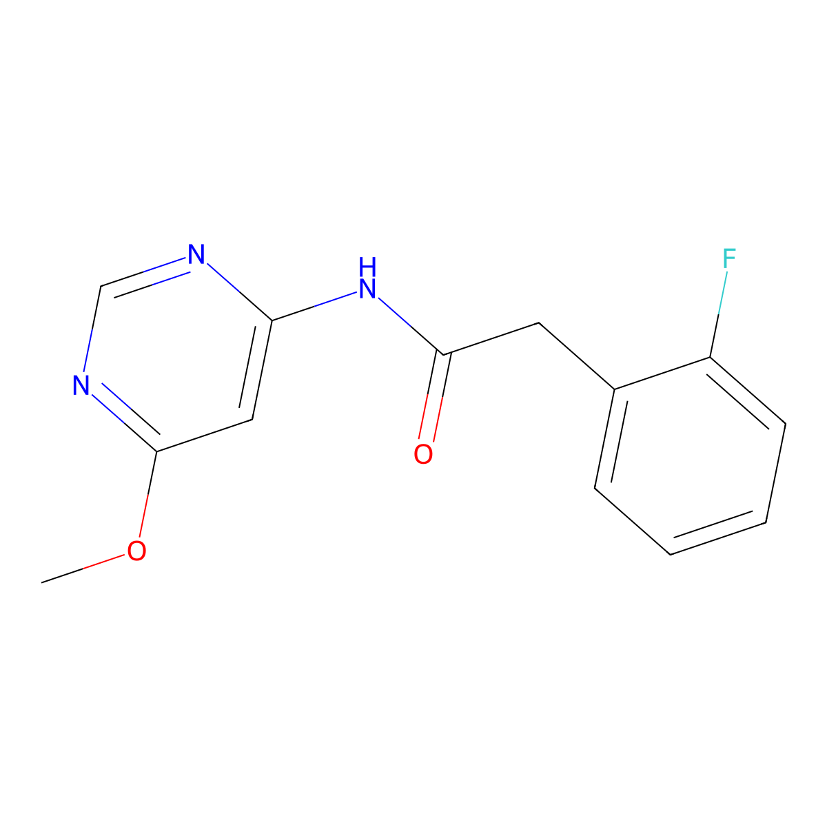 2-(2-fluorophenyl)-N-(6-methoxypyrimidin-4-yl)acetamide molecular structure, CAS 1396859-84-9
