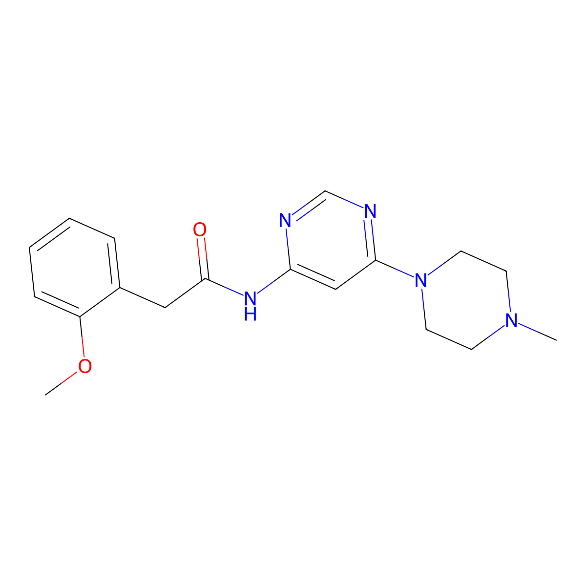 2-(2-methoxyphenyl)-N-[6-(4-methylpiperazin-1-yl)pyrimidin-4-yl]acetamide molecular structure, CAS 1396859-85-0