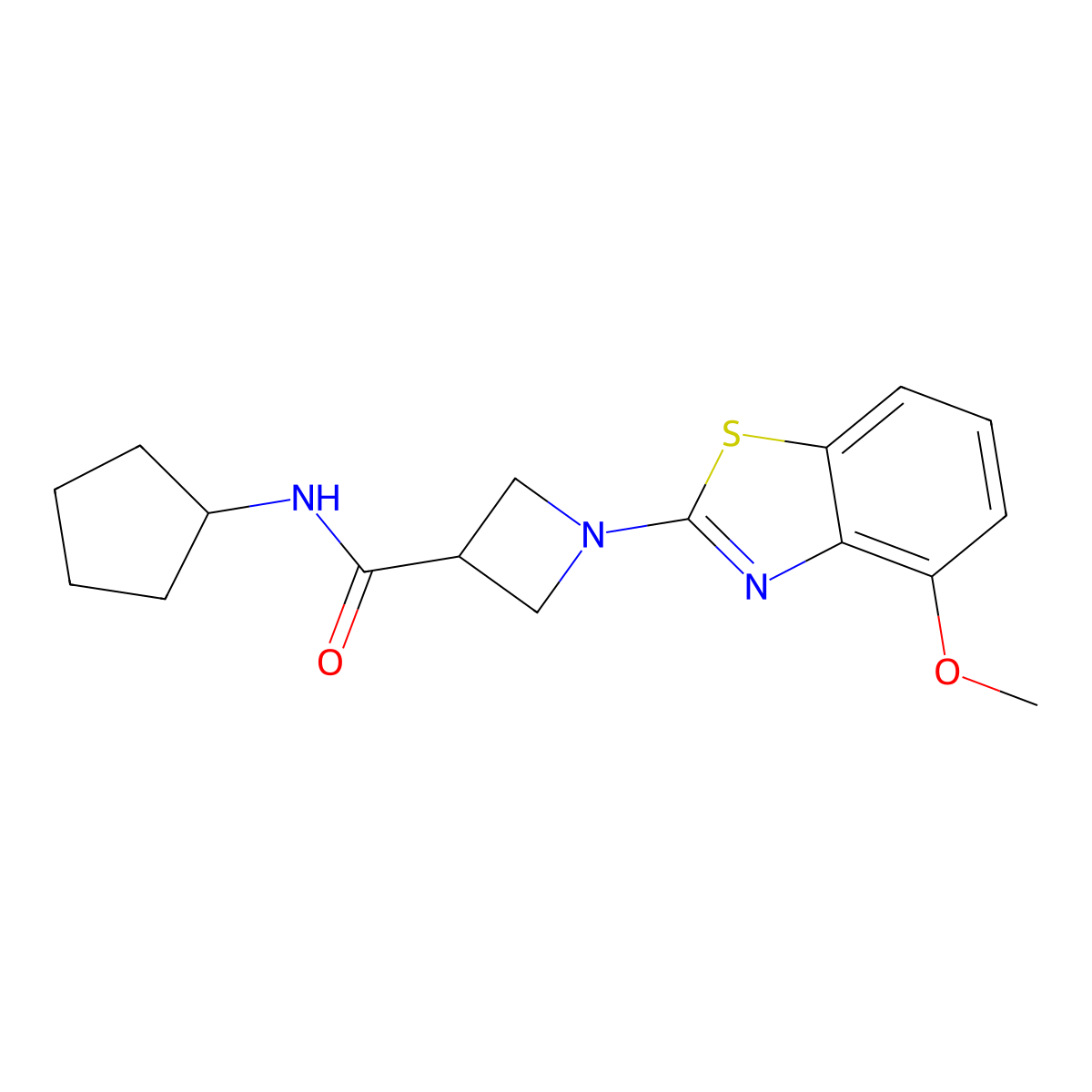 N-cyclopentyl-1-(4-methoxybenzo[d]thiazol-2-yl)azetidine-3-carboxamide molecular structure, CAS 1396859-88-3