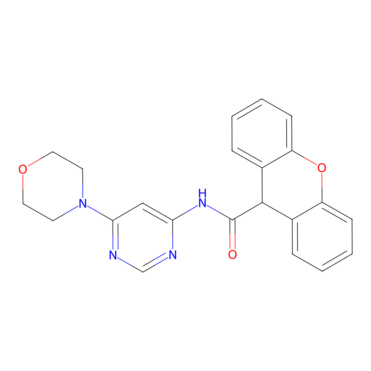 N-(6-morpholinopyrimidin-4-yl)-9H-xanthene-9-carboxamide molecular structure, CAS 1396859-92-9