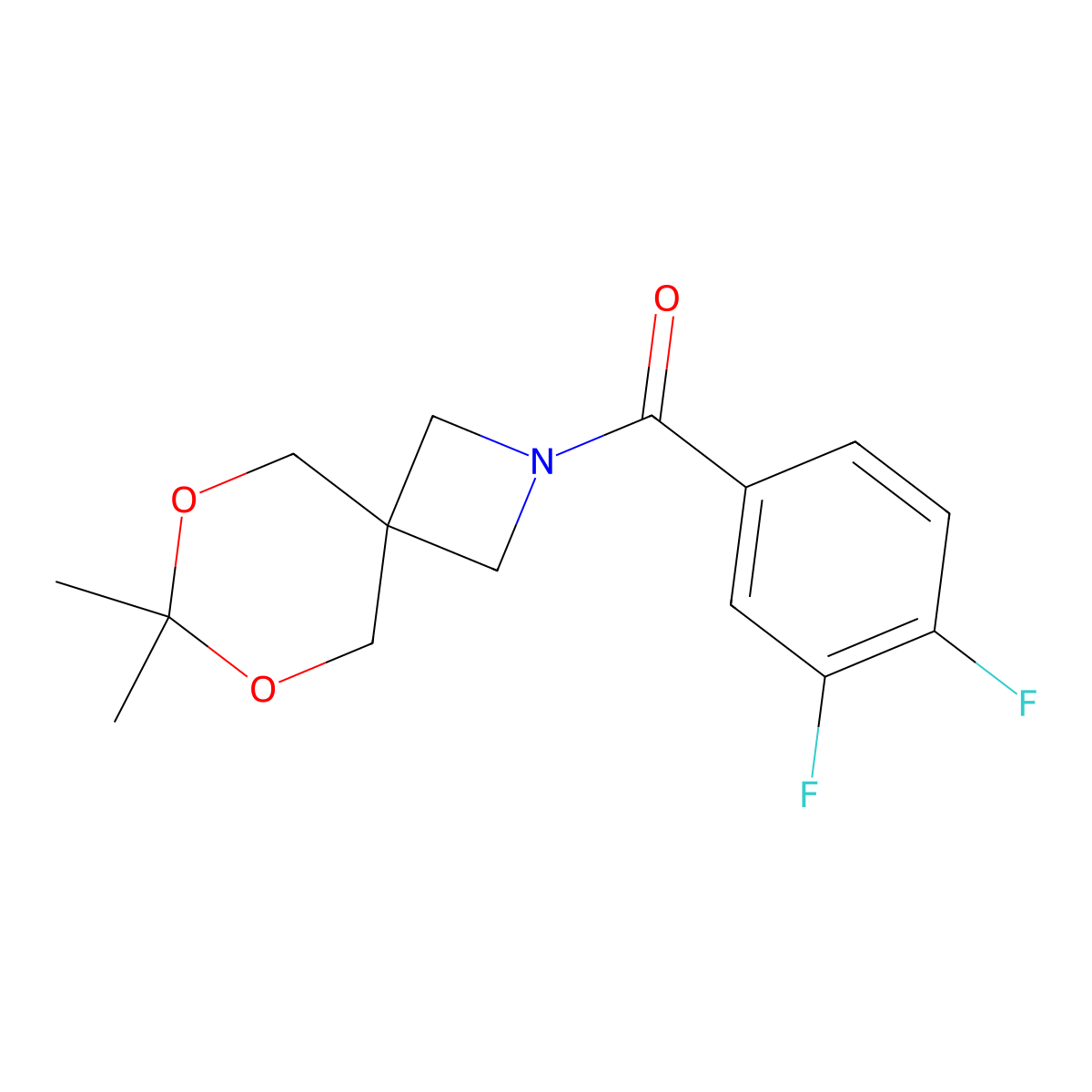 (3,4-Difluorophenyl)(7,7-dimethyl-6,8-dioxa-2-azaspiro[3.5]nonan-2-yl)methanone molecular structure, CAS 1396859-95-2