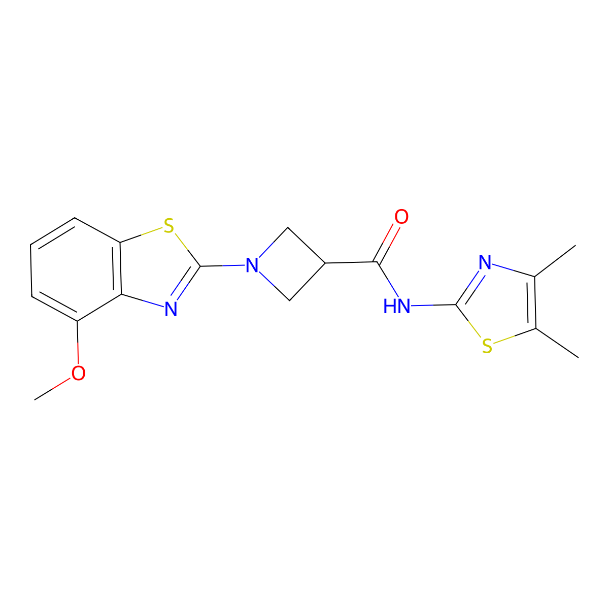 N-(4,5-dimethylthiazol-2-yl)-1-(4-methoxybenzo[d]thiazol-2-yl)azetidine-3-carboxamide molecular structure, CAS 1396859-98-5