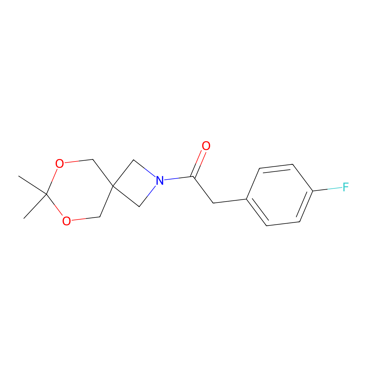 1-(7,7-Dimethyl-6,8-dioxa-2-azaspiro[3.5]nonan-2-yl)-2-(4-fluorophenyl)ethanone molecular structure, CAS 1396860-06-2