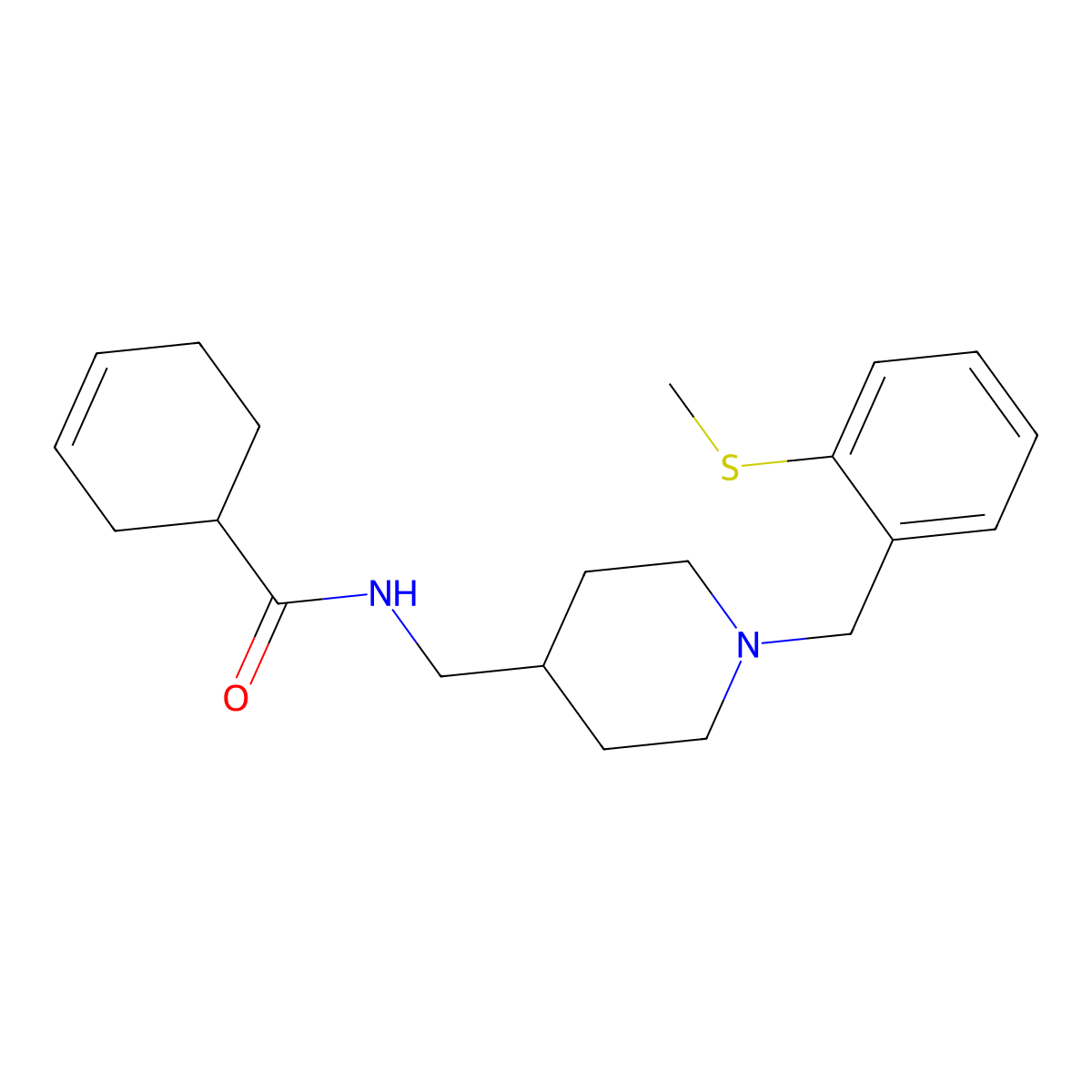 N-((1-(2-(methylthio)benzyl)piperidin-4-yl)methyl)cyclohex-3-enecarboxamide molecular structure, CAS 1396860-17-5