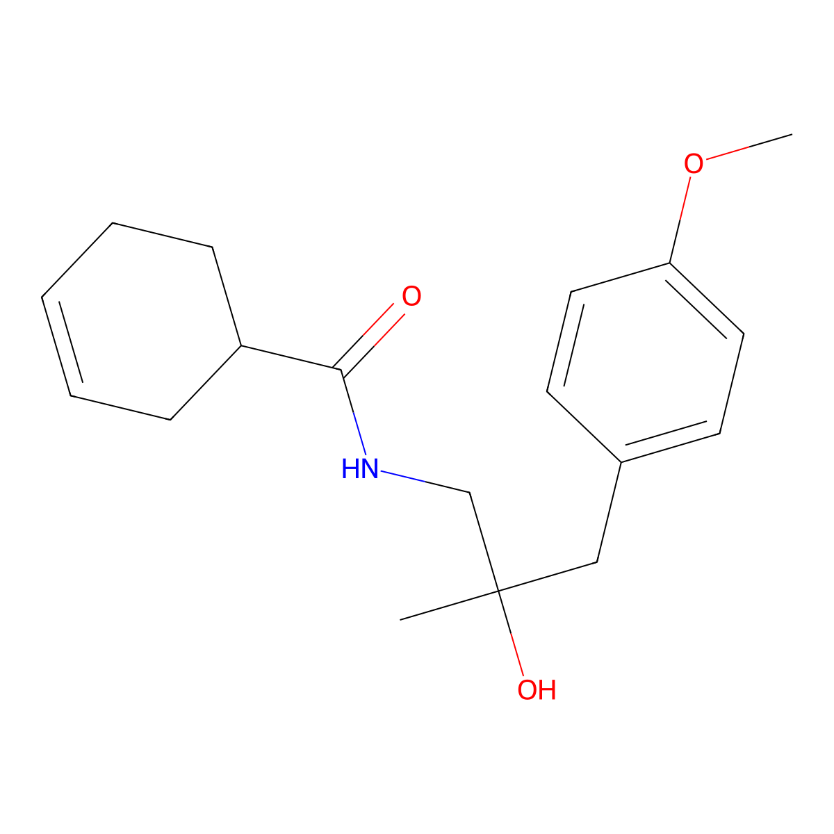 N-(2-hydroxy-3-(4-methoxyphenyl)-2-methylpropyl)cyclohex-3-enecarboxamide molecular structure, CAS 1396860-19-7
